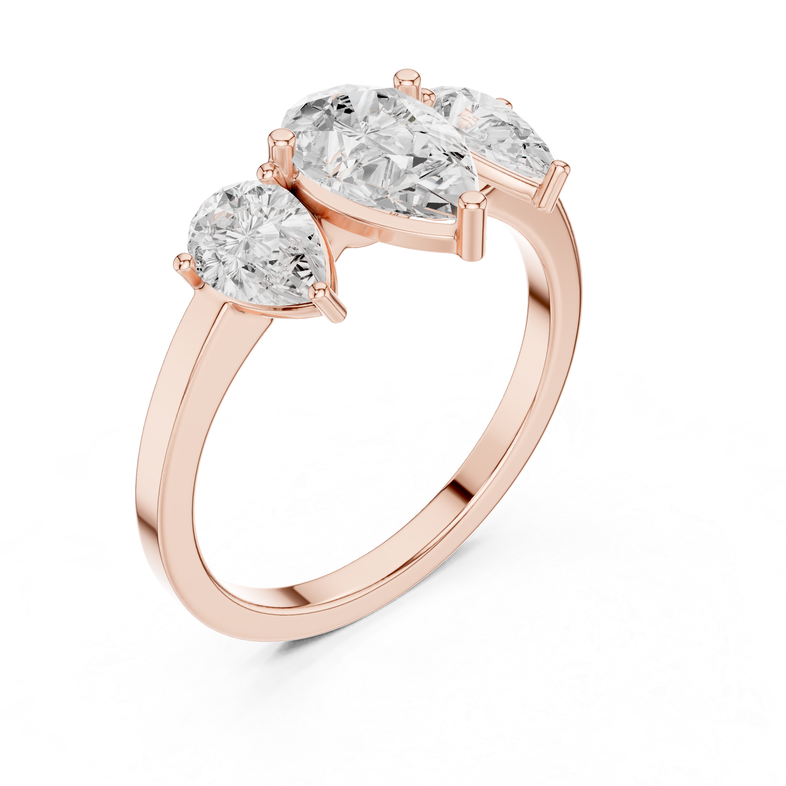 Three-Stone Pear Diamond Engagement Ring – Classic Trilogy Design