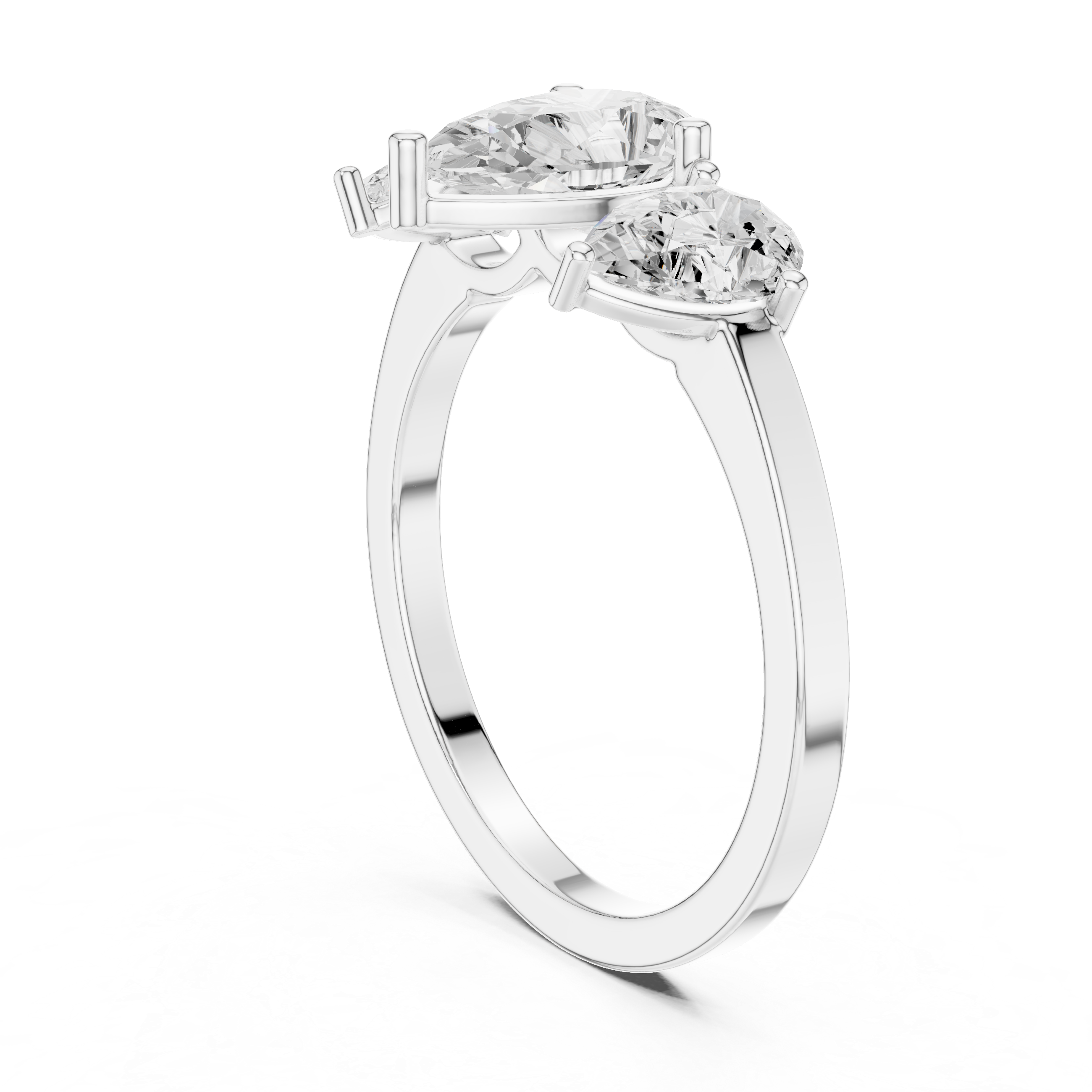Three-Stone Pear Diamond Engagement Ring – Classic Trilogy Design