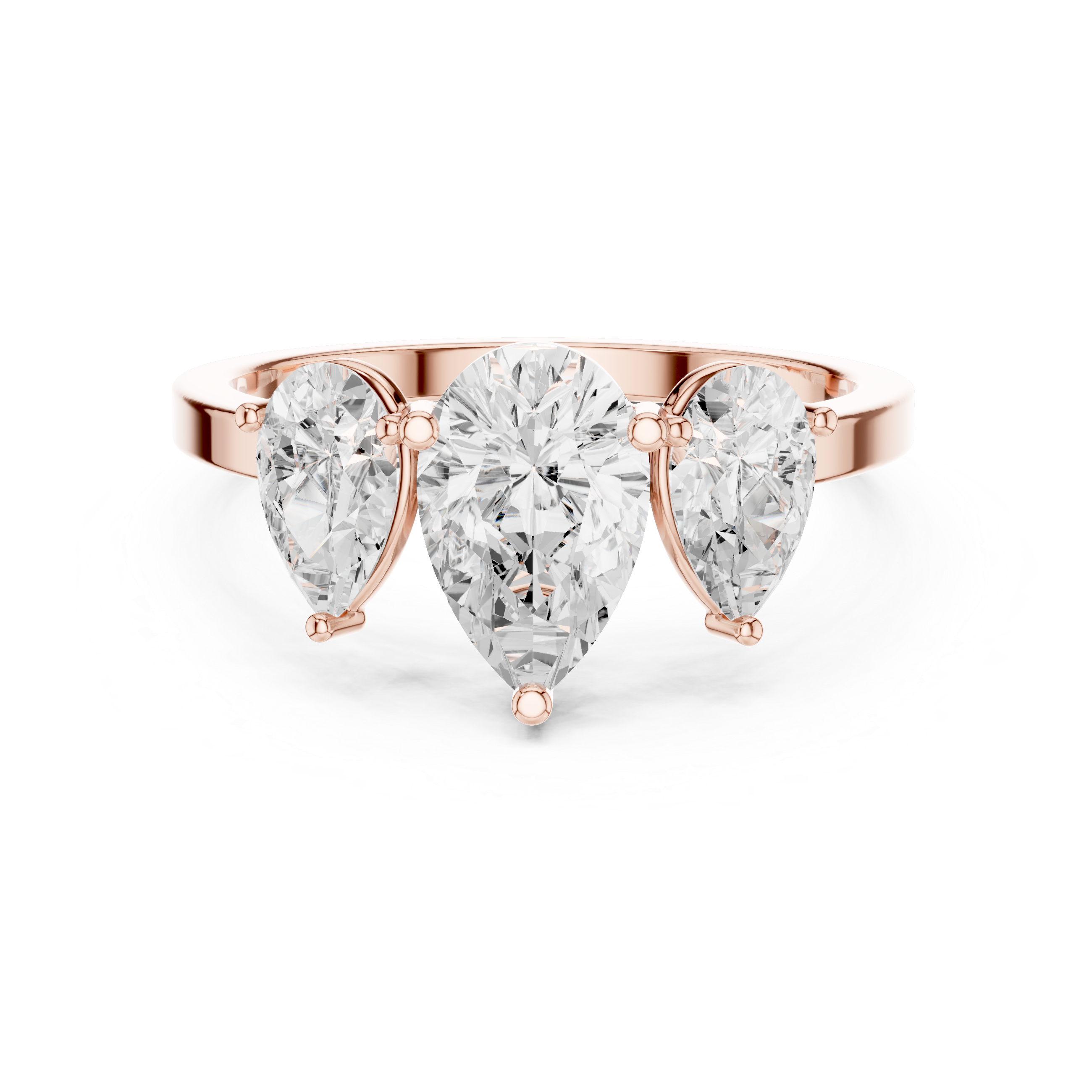 Three-Stone Pear Diamond Engagement Ring – Classic Trilogy Design