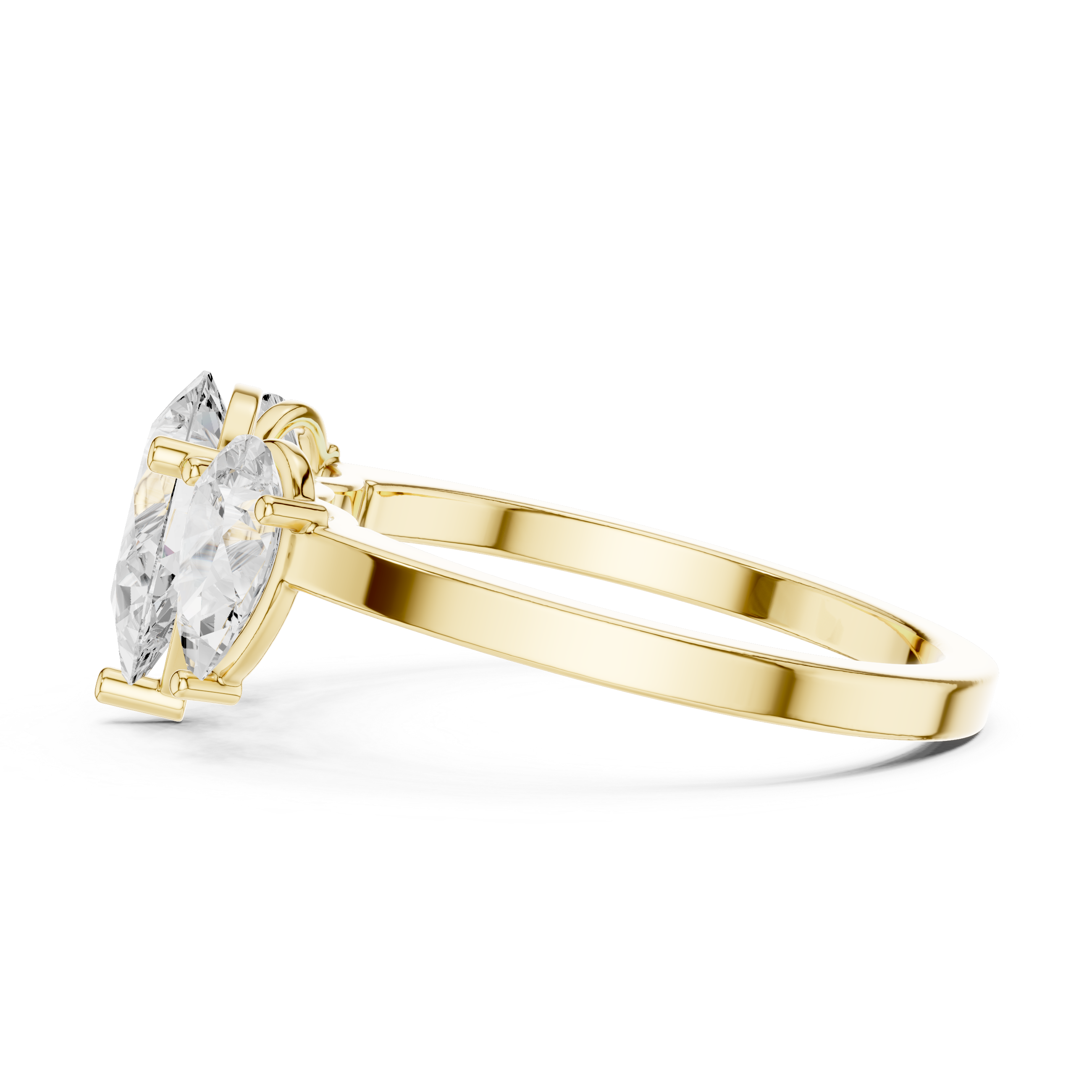 Three-Stone Pear Diamond Engagement Ring – Classic Trilogy Design