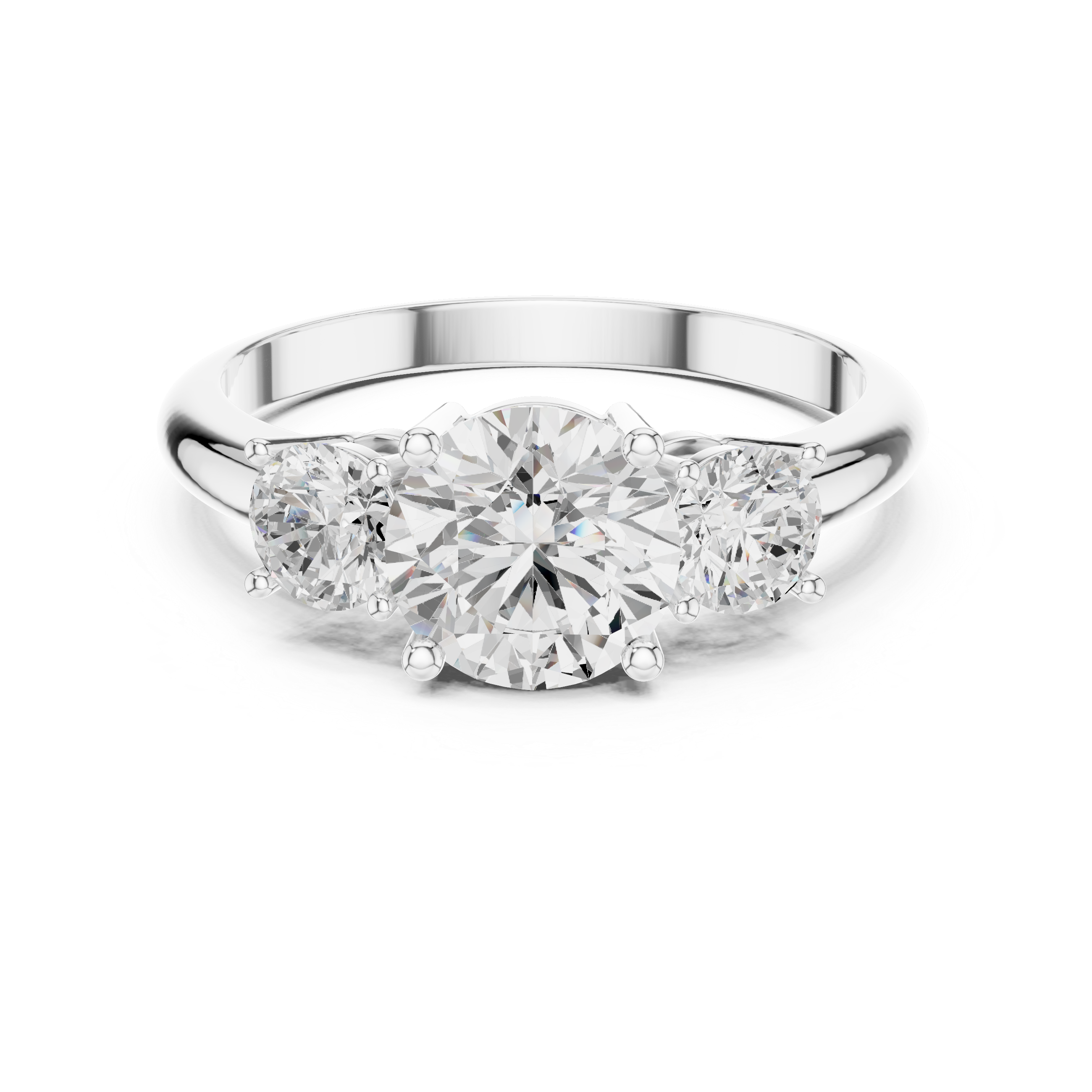 Classic Three Stone Round Cut Engagement Ring