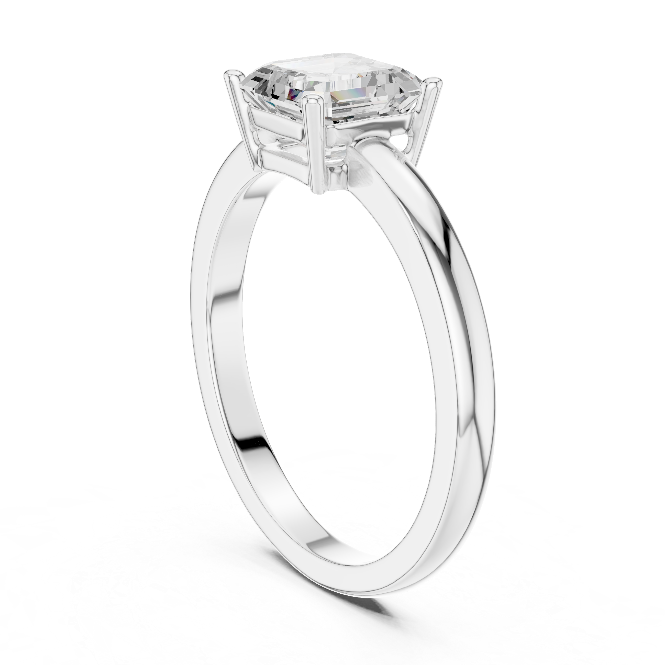 Classic Asscher Cut Solitaire Engagement Ring