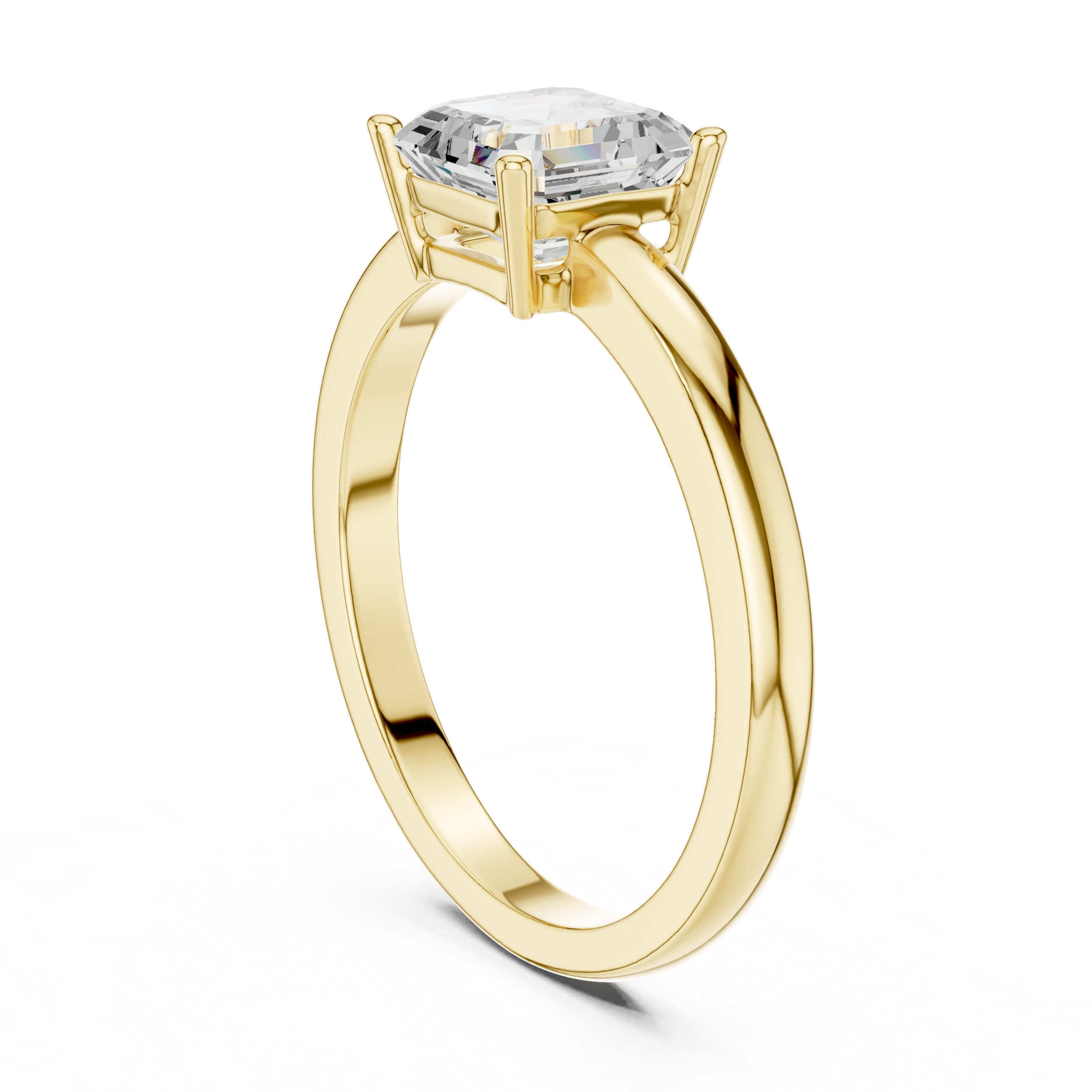 Classic Asscher Cut Solitaire Engagement Ring