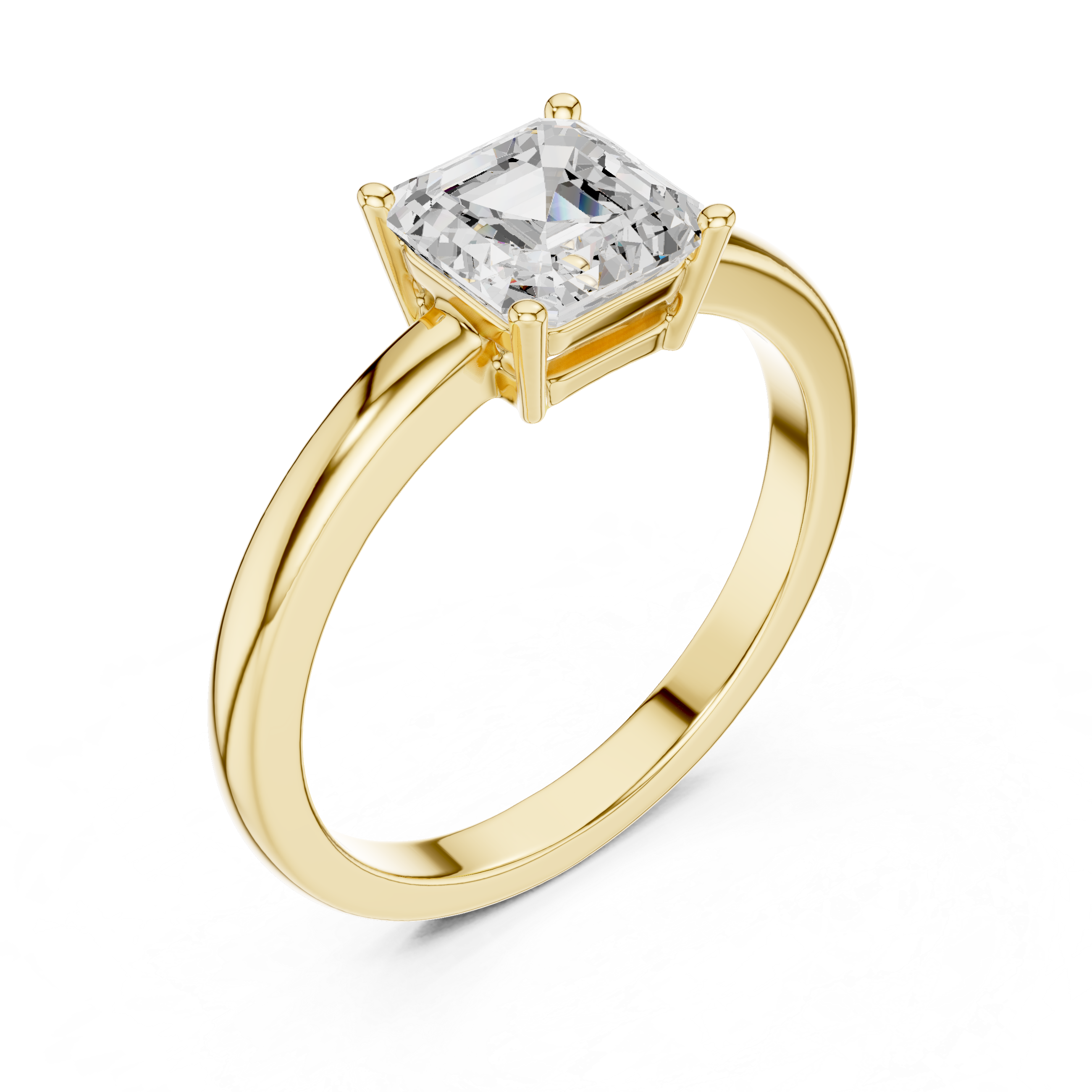 Classic Asscher Cut Solitaire Engagement Ring
