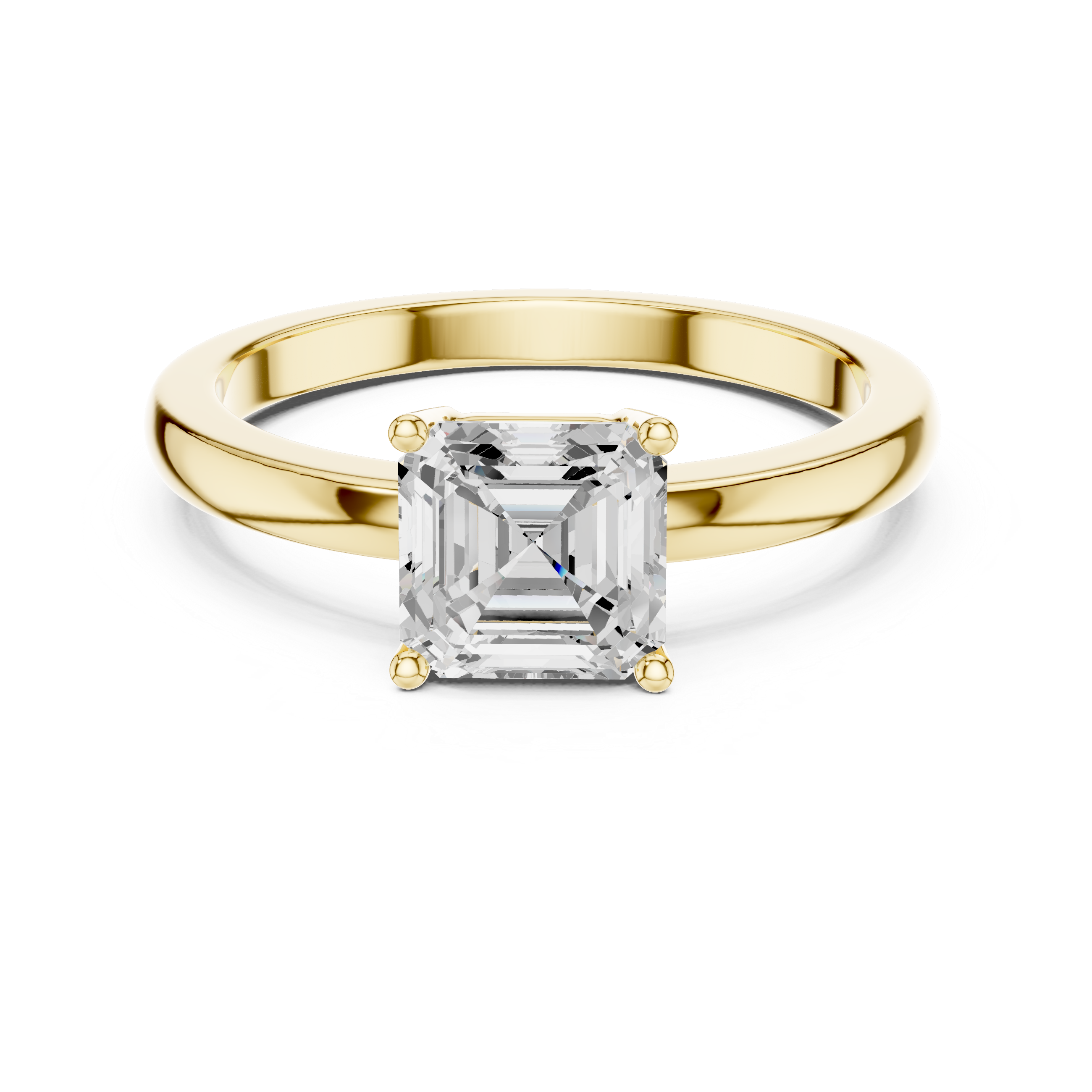 Classic Asscher Cut Solitaire Engagement Ring