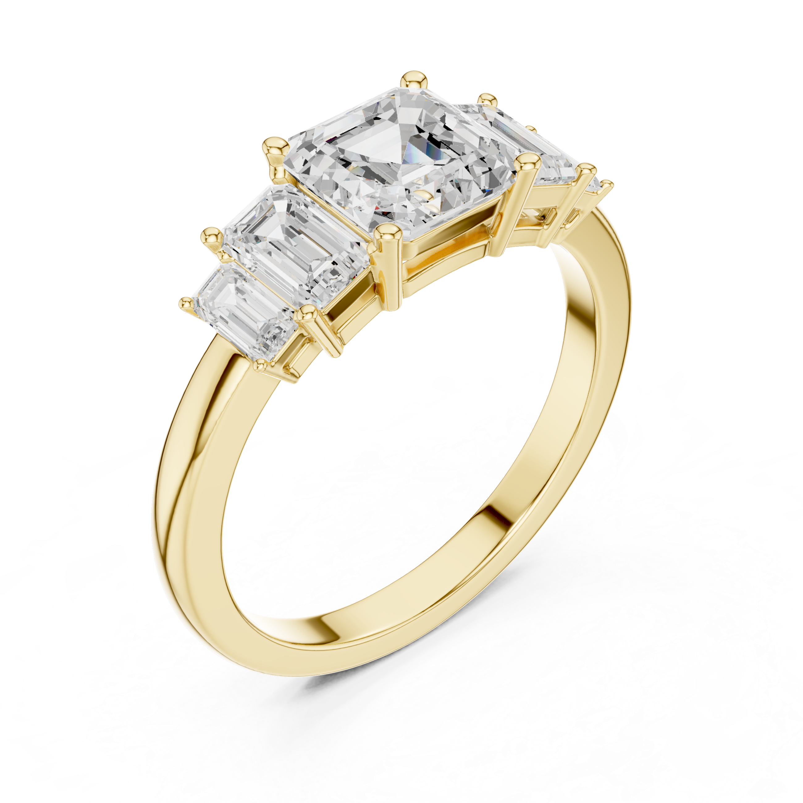 Emerald-Cut Five Stone Engagement Ring