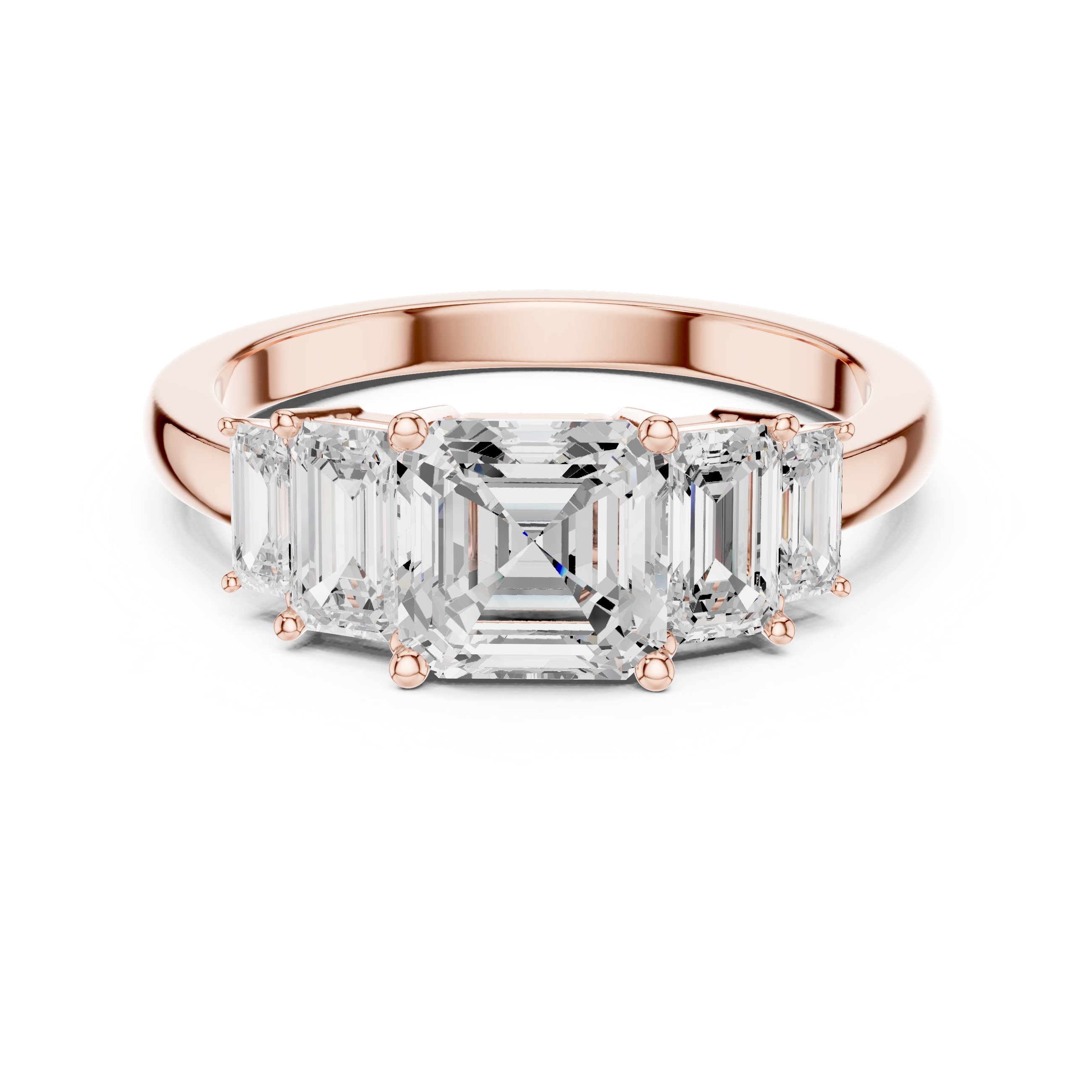 Emerald-Cut Five Stone Engagement Ring