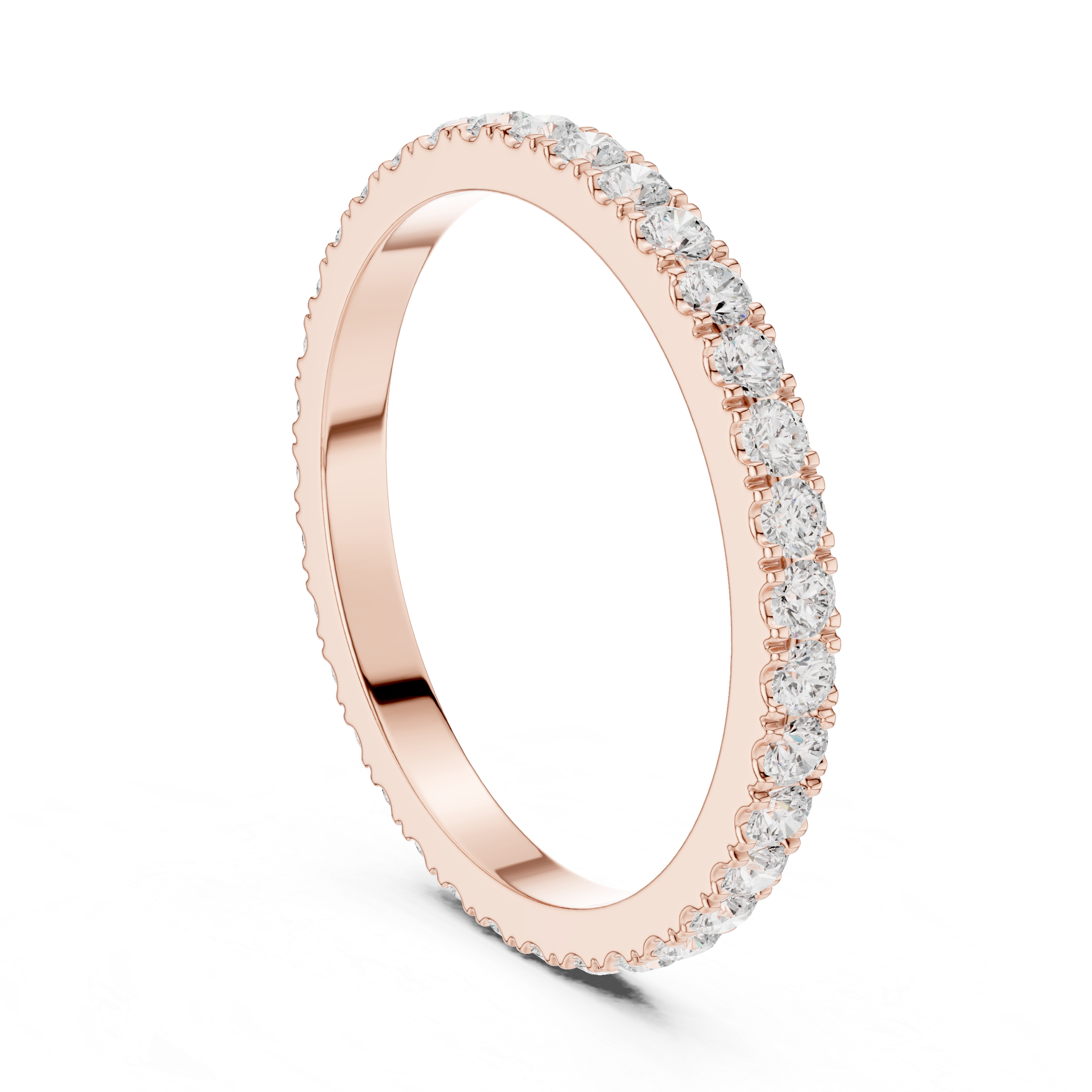 Micro Pave Eternity Wedding Band – Full Circle Diamond Stackable Ring | Minimalist Anniversary Band