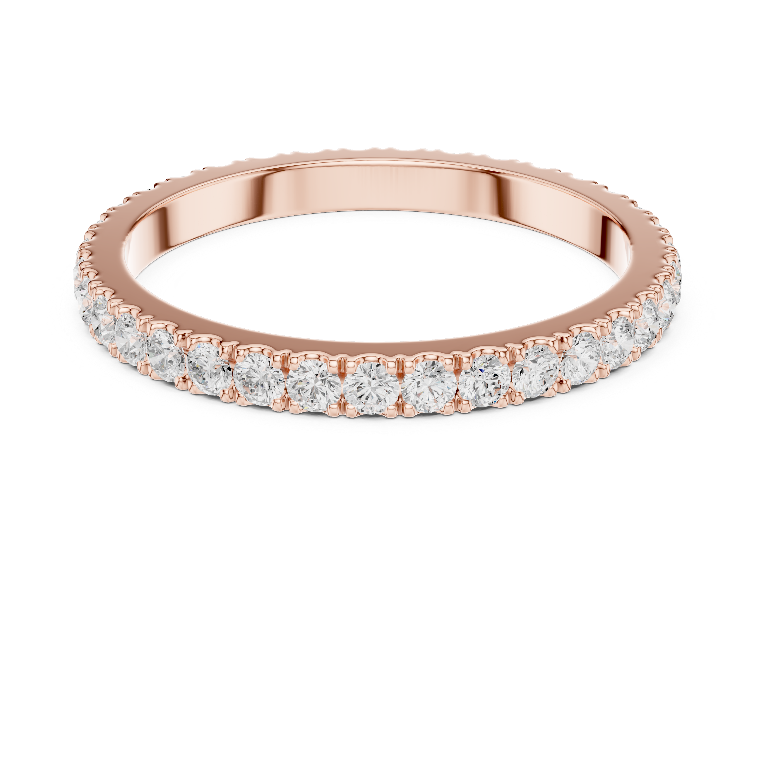 Micro Pave Eternity Wedding Band – Full Circle Diamond Stackable Ring | Minimalist Anniversary Band
