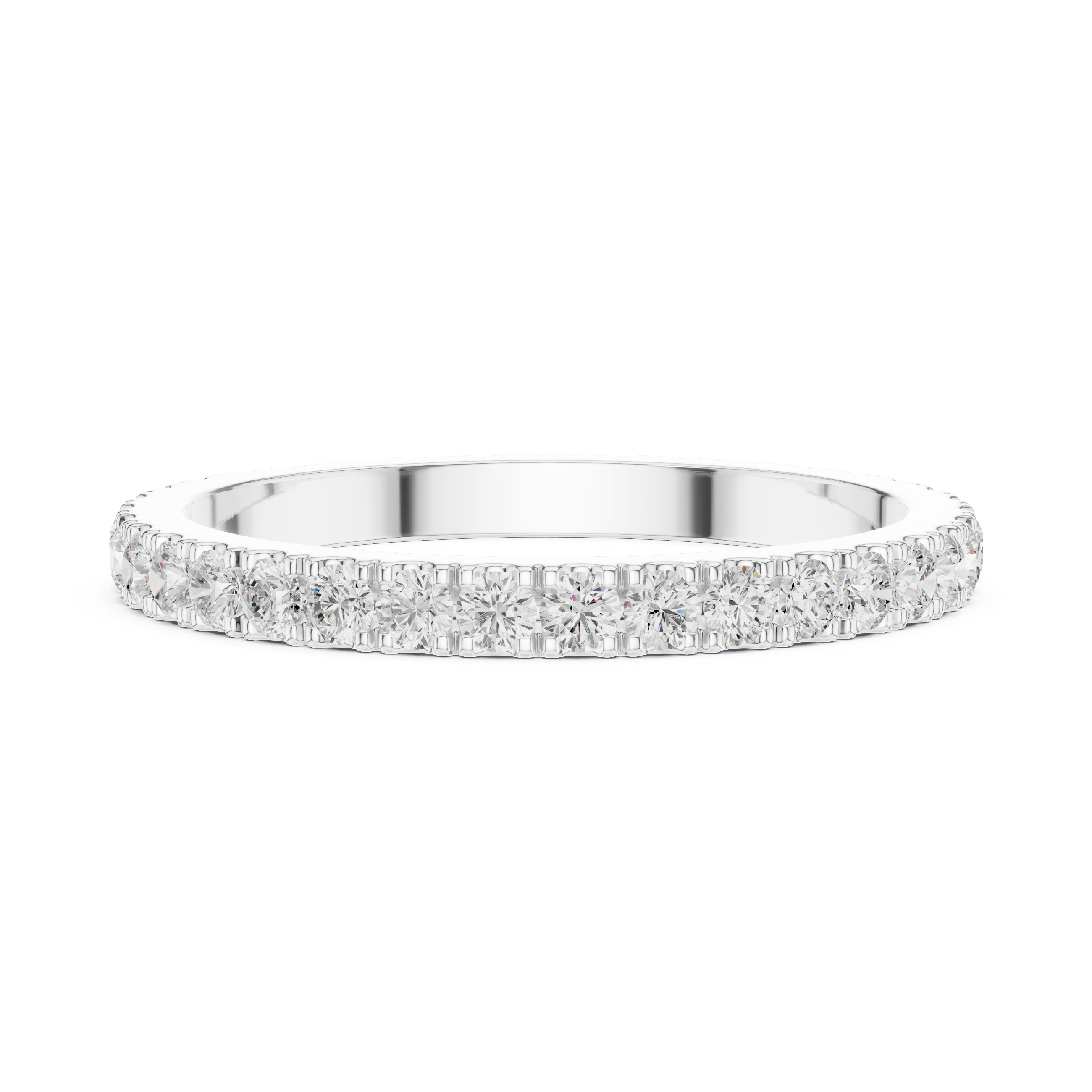 Micro Pave Eternity Wedding Band – Full Circle Diamond Stackable Ring | Minimalist Anniversary Band