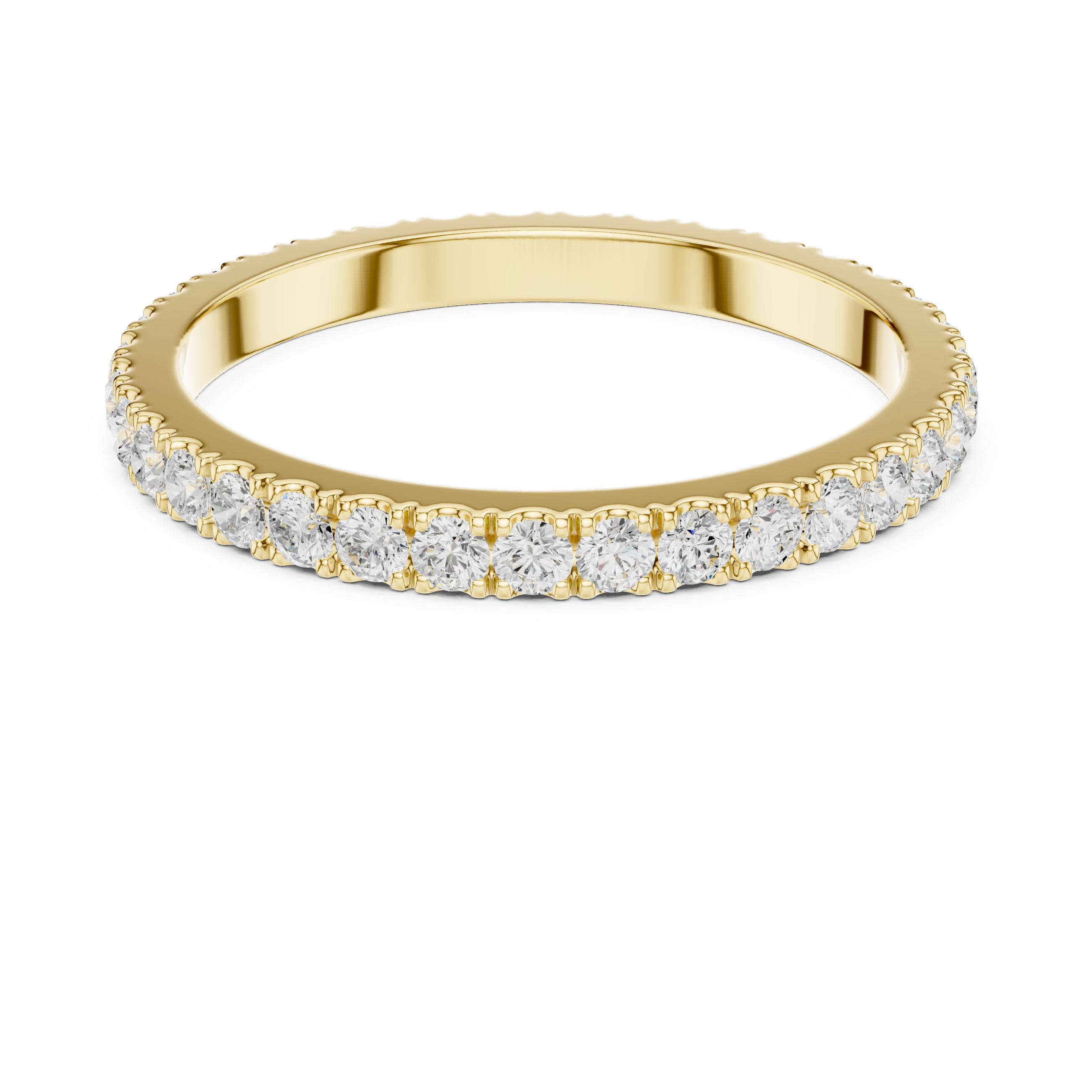 Micro Pave Eternity Wedding Band – Full Circle Diamond Stackable Ring | Minimalist Anniversary Band