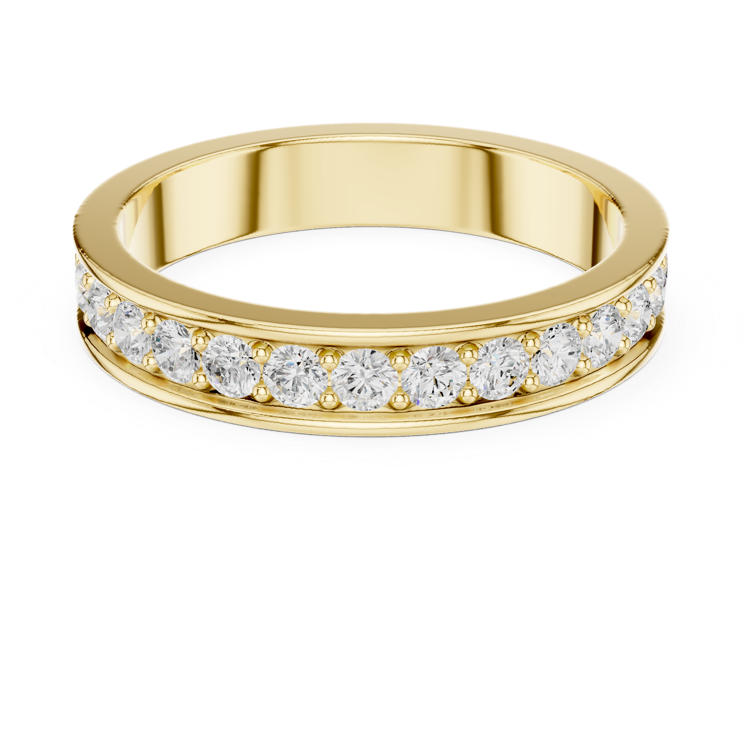 Round Cut Channel Style Eternity Ring – Diamond Wedding Band | Stackable Anniversary Ring