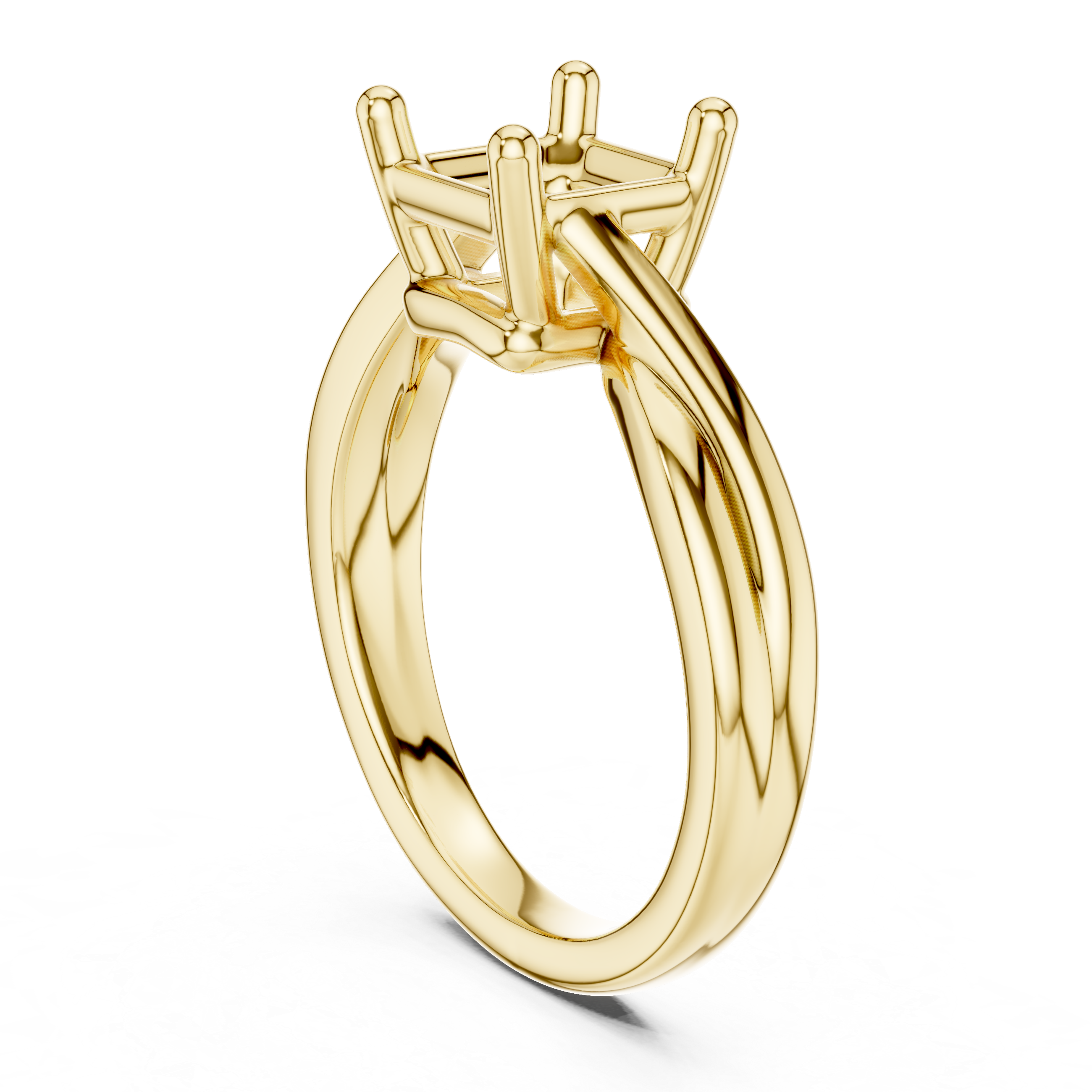 Twisted Band Asscher Cut Solitaire Ring – Modern Elegant Design