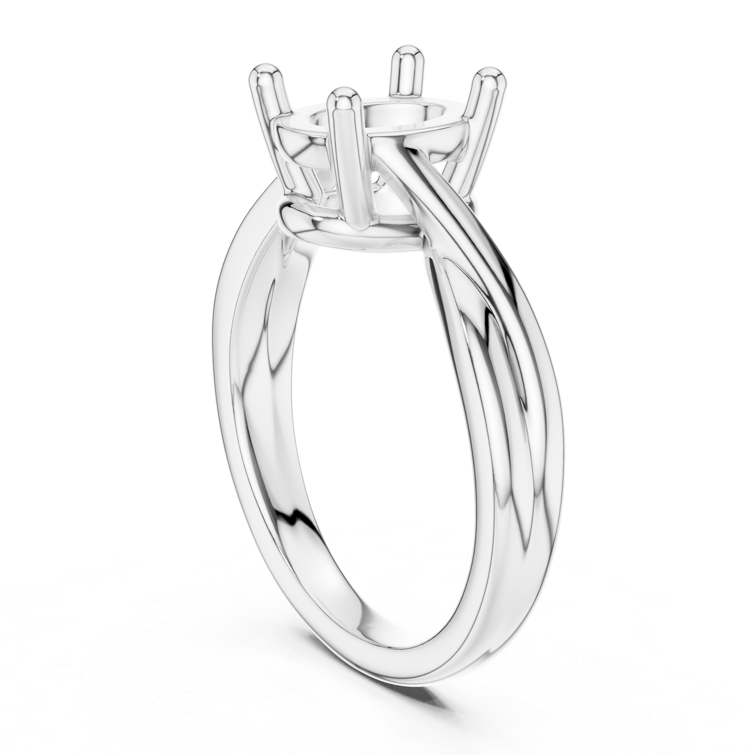 Twisted Band Oval Cut Solitaire Ring – Elegant Modern Design