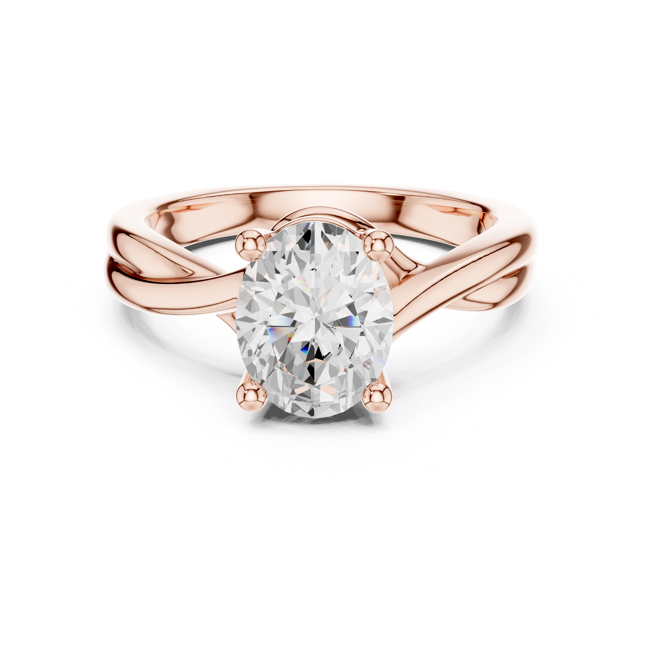 Twisted Band Oval Cut Solitaire Ring – Elegant Modern Design