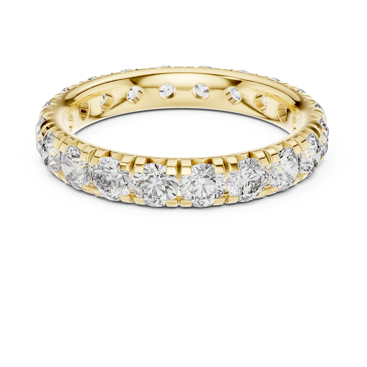 Round Diamond Full Eternity Ring with U-Cut Setting