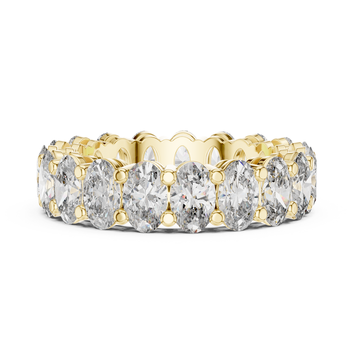 Oval Cut Diamond Full Eternity Ring with Classic Prong Setting