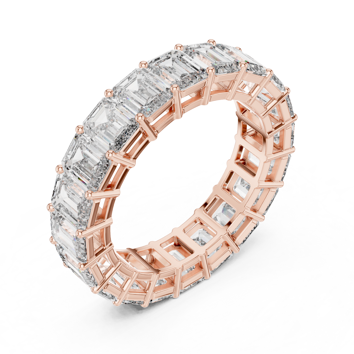 Emerald Cut Diamond Eternity Ring with Full Eternity Setting