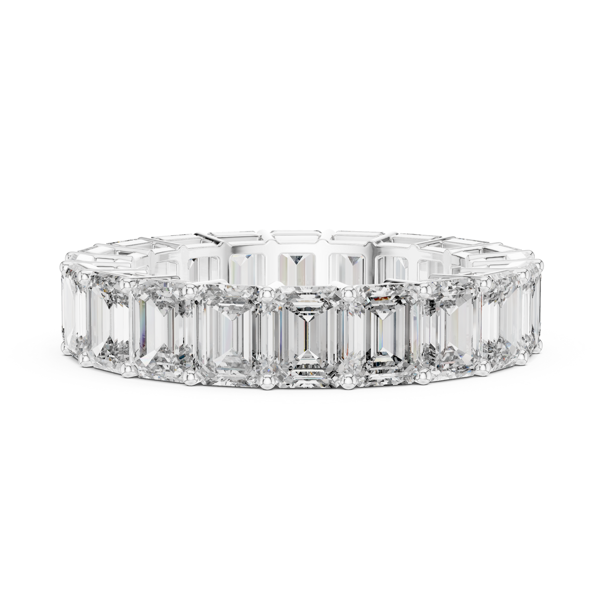 Emerald Cut Diamond Eternity Ring with Full Eternity Setting
