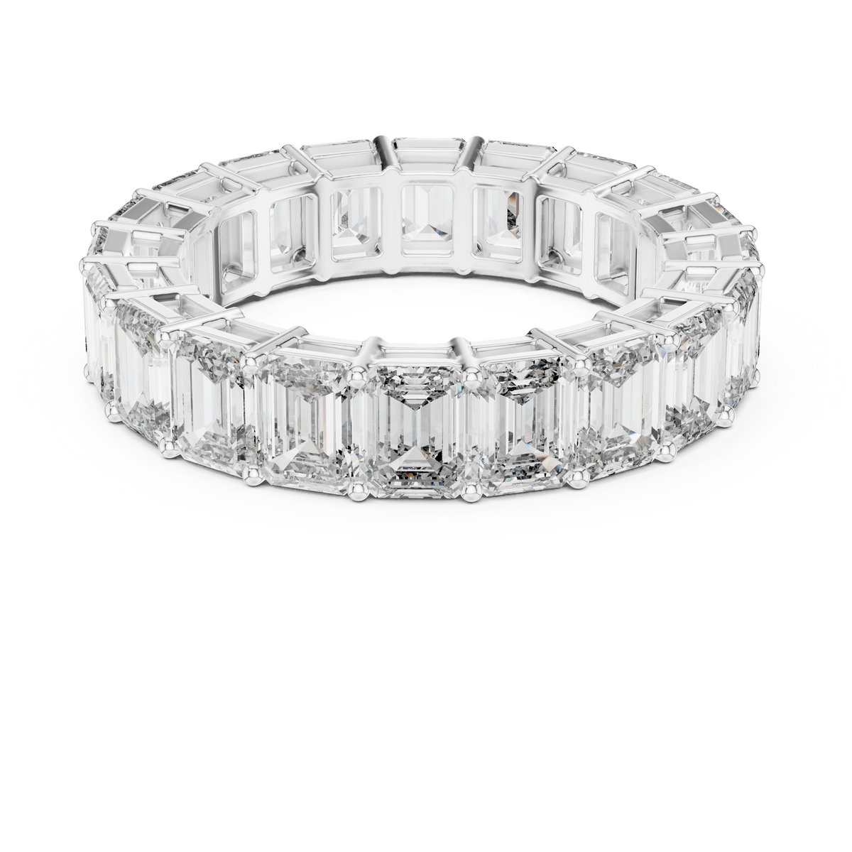 Emerald Cut Diamond Eternity Ring with Full Eternity Setting