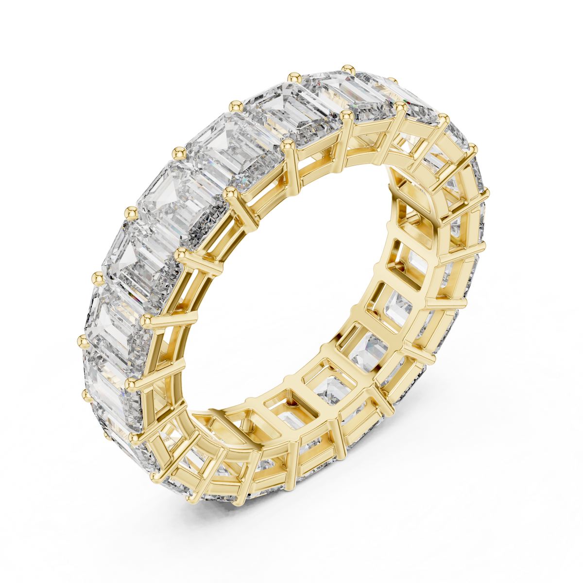 Emerald Cut Diamond Eternity Ring with Full Eternity Setting