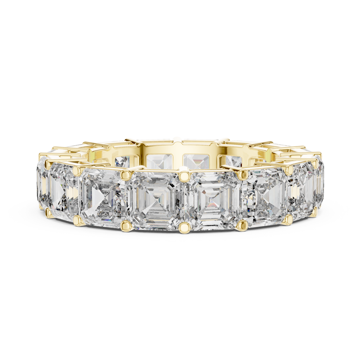 Asscher Cut Diamond Eternity Ring, Square Diamond Wedding Band, 5.07mm Full Eternity Ring, Anniversary Band, Statement Bridal Ring
