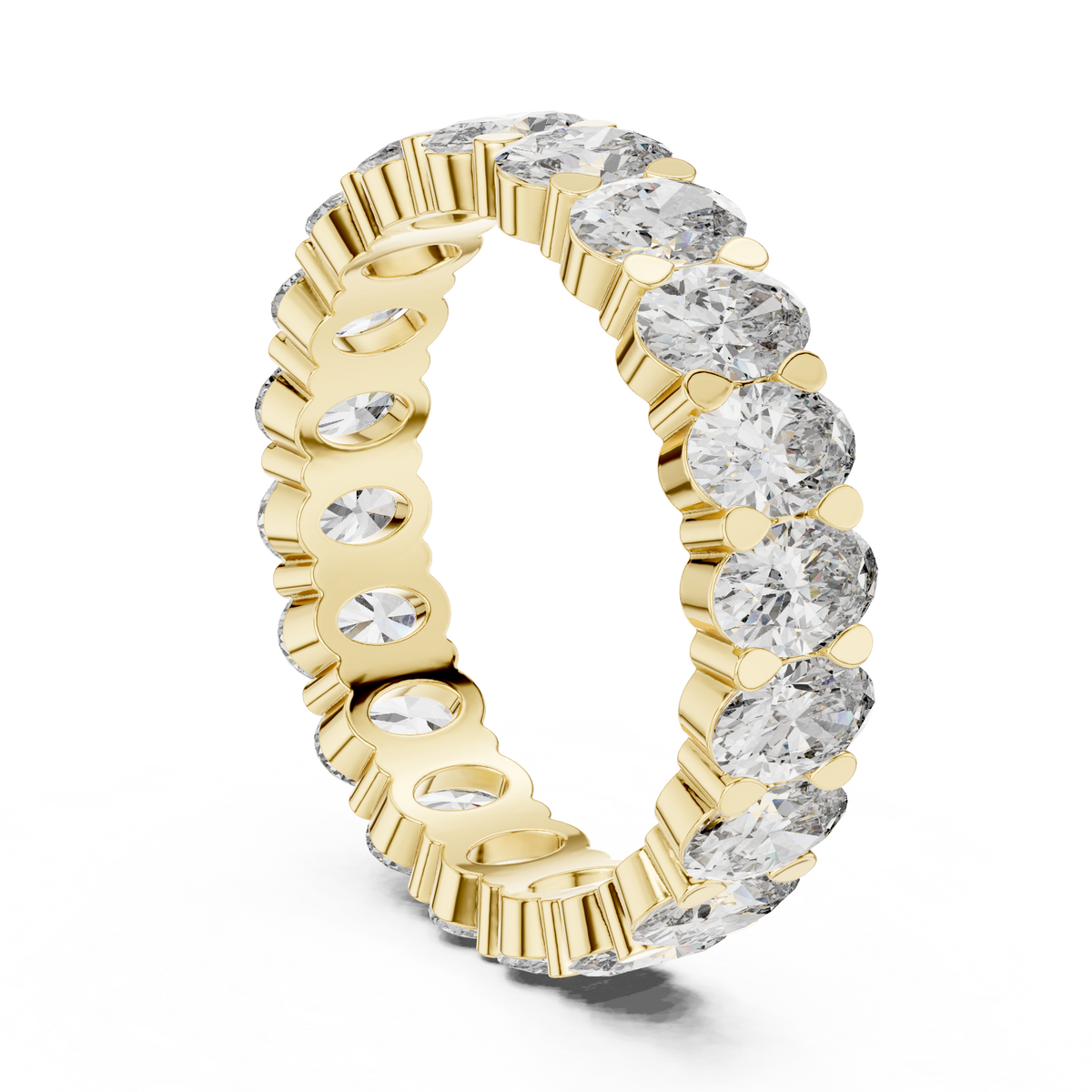 Oval Diamond Eternity Ring, 4.70mm Full Eternity Wedding Band, East West Oval Diamond Ring, Stackable Bridal Anniversary Band
