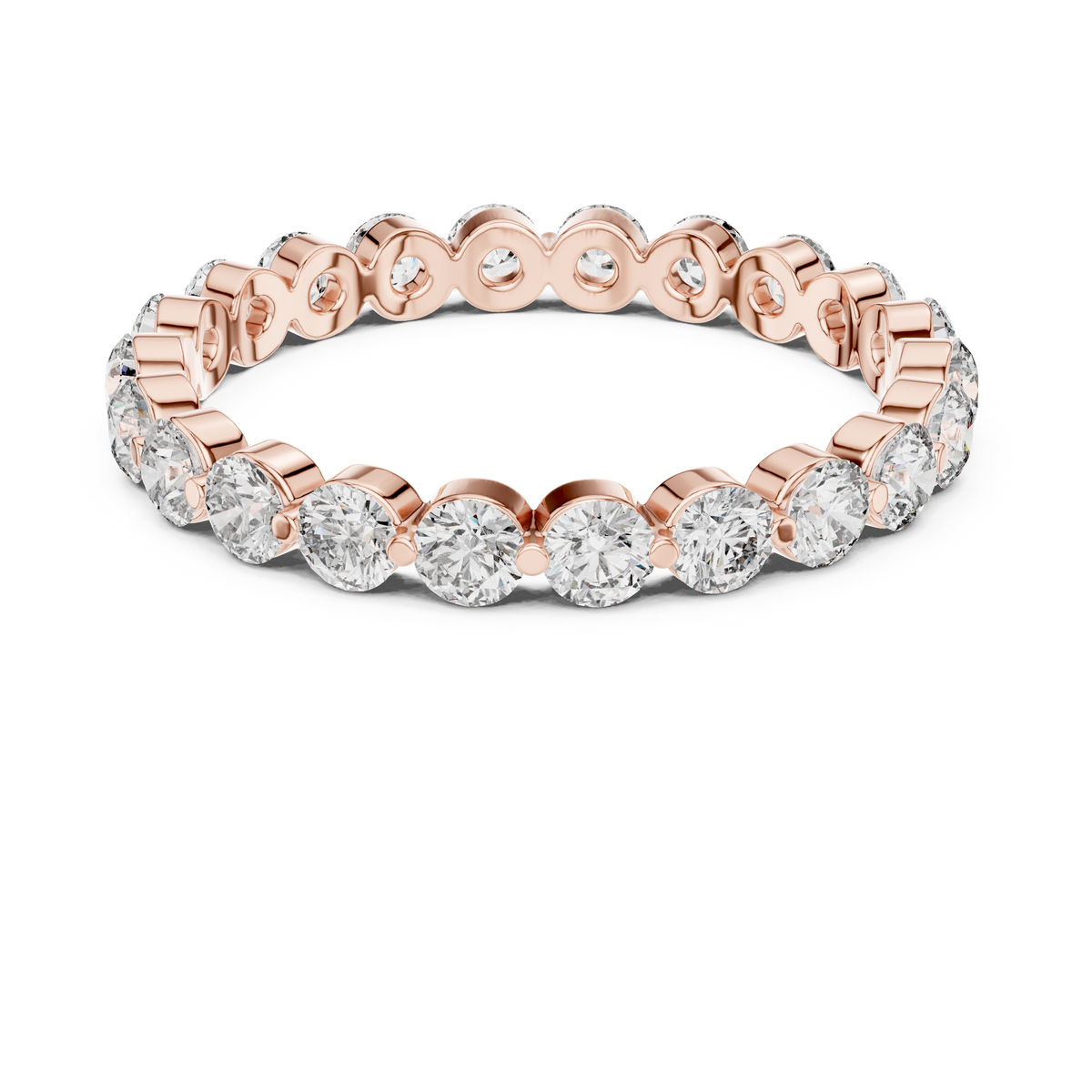 Round Eternity Ring, Full Eternity Wedding Band, Diamond Eternity Band, Minimalist Anniversary Ring, Stackable Bridal Band