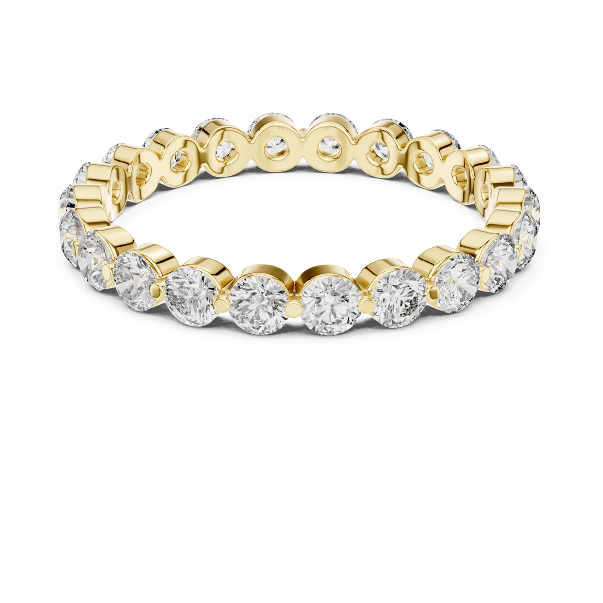 Round Eternity Ring, Full Eternity Wedding Band, Diamond Eternity Band, Minimalist Anniversary Ring, Stackable Bridal Band