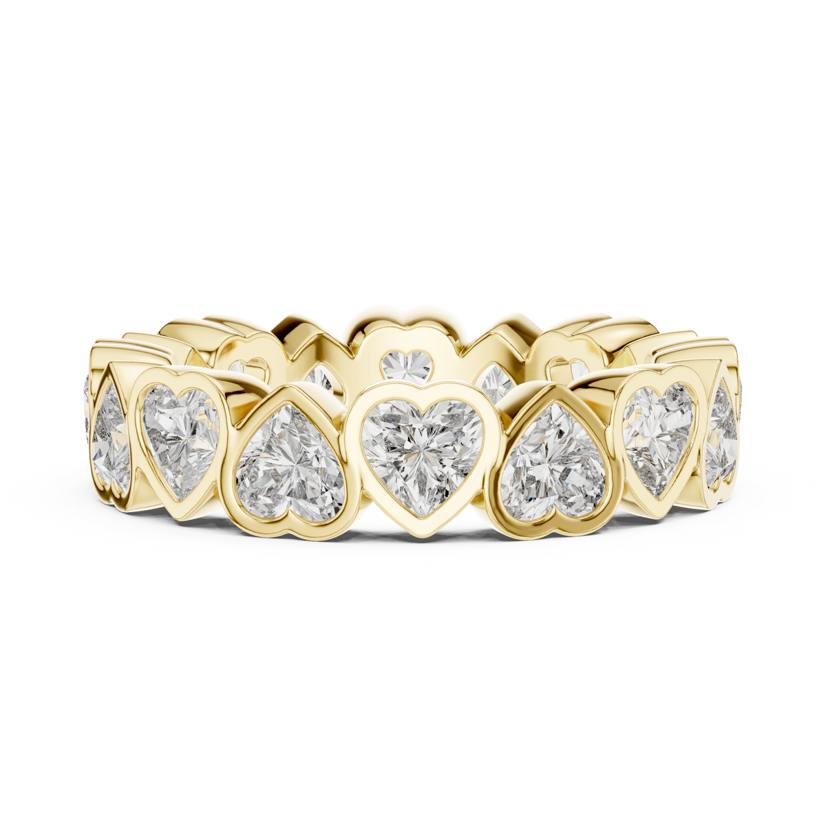 Heart-Cut Bezel-Set Full Eternity Band Ring