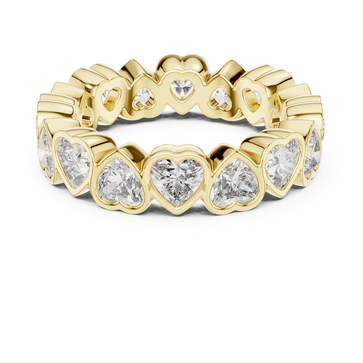 Heart-Cut Bezel-Set Full Eternity Band Ring