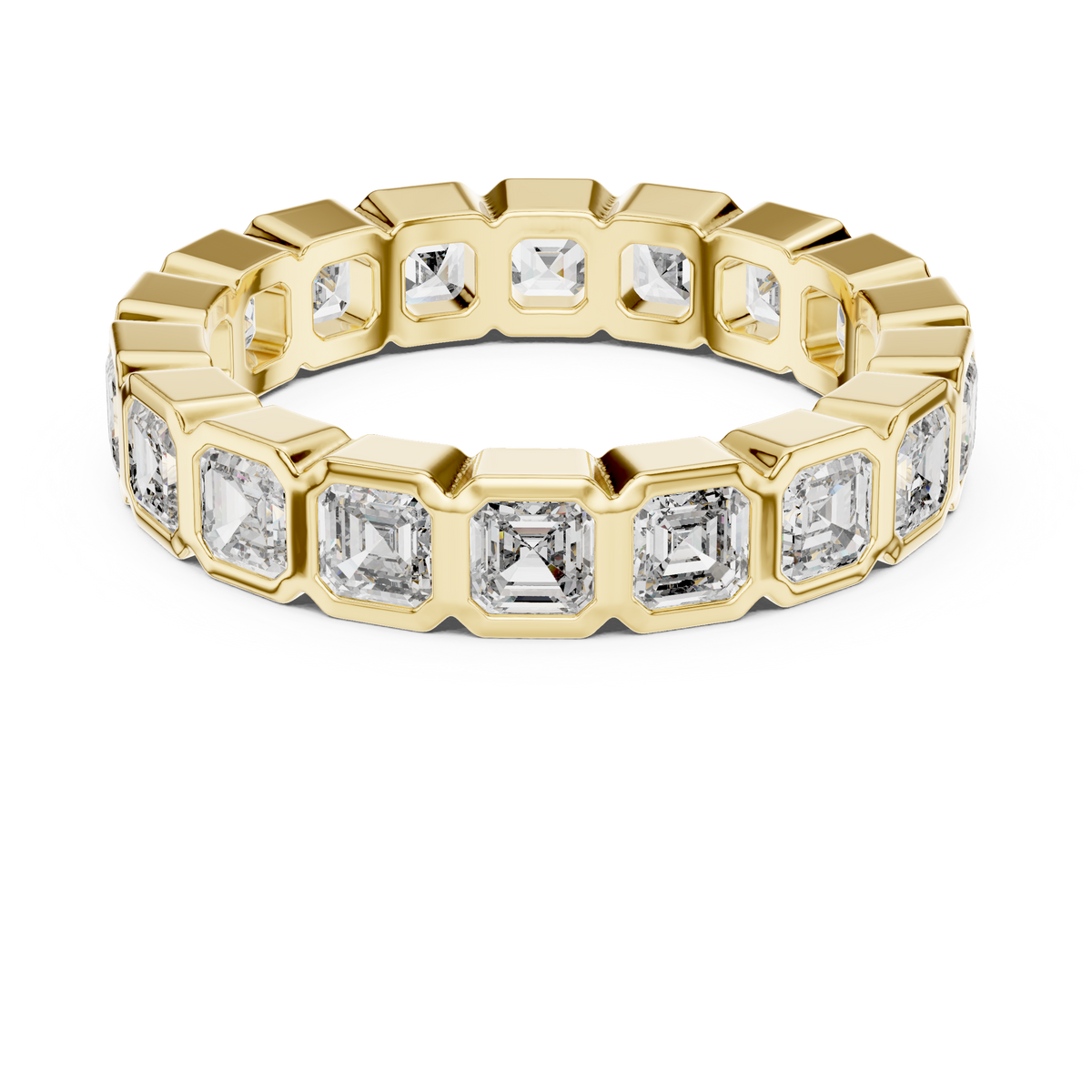 Square Emerald-Cut Bezel-Set Full Eternity Band Ring