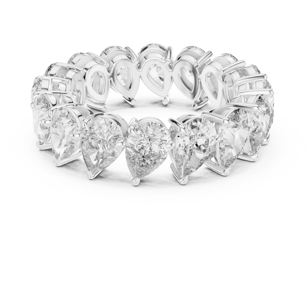 Pear-Cut Full Eternity Diamond Band Ring