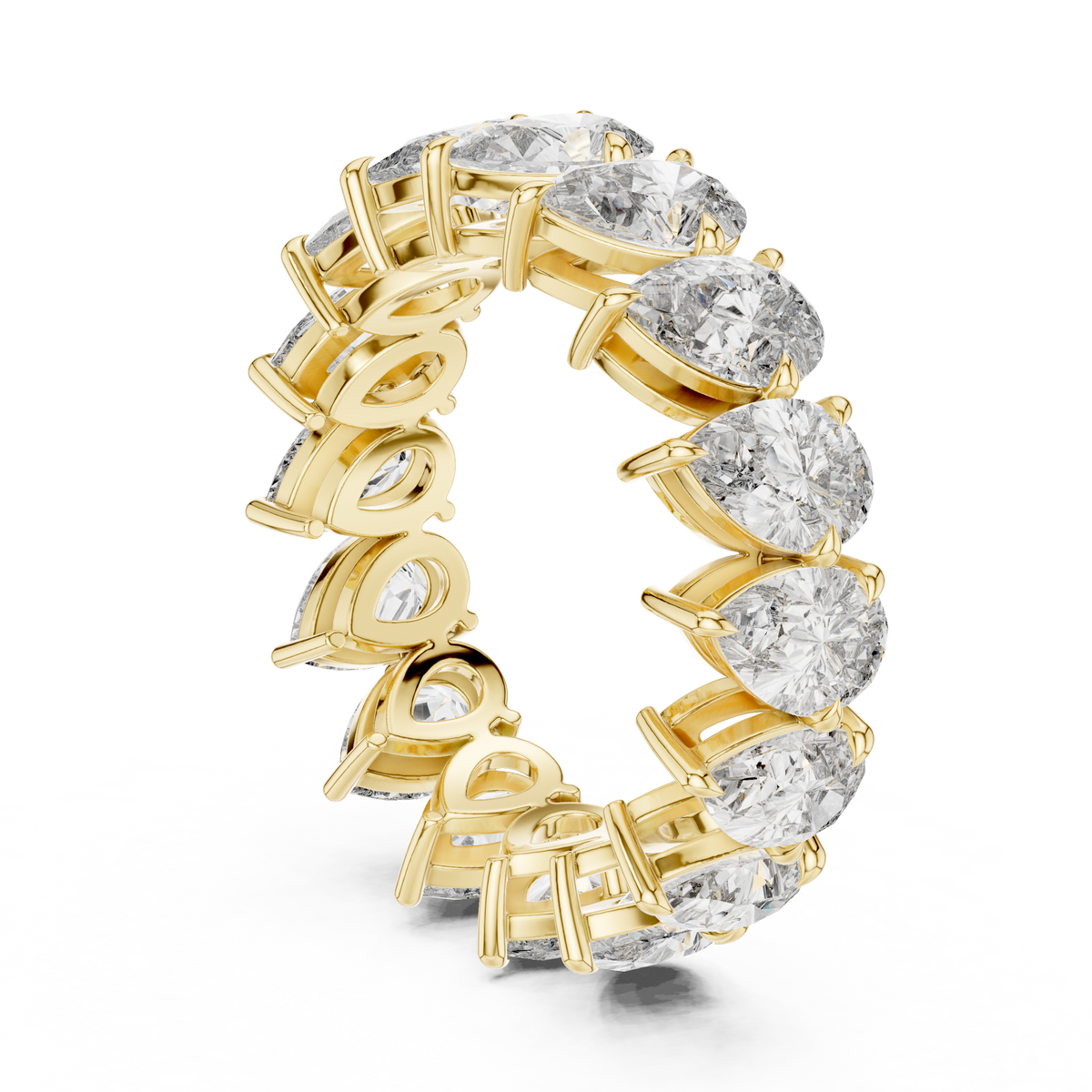 Pear-Cut Full Eternity Diamond Band Ring