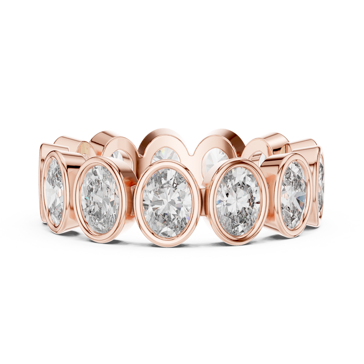 Oval-Cut Bezel Eternity Band Ring
