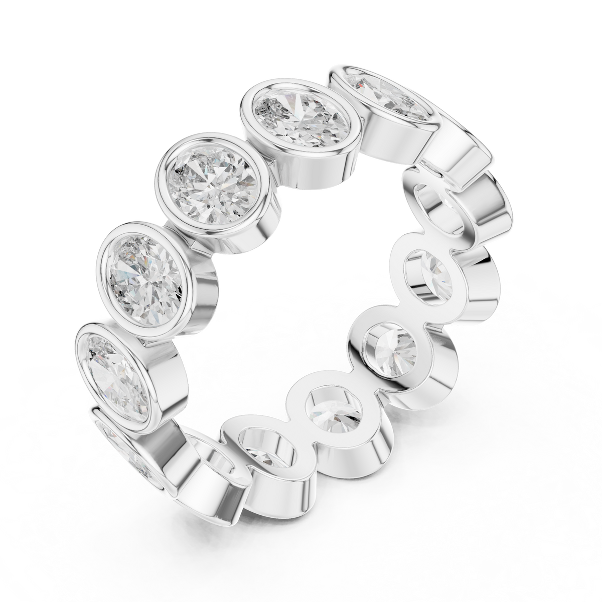 Oval-Cut Bezel Eternity Band Ring