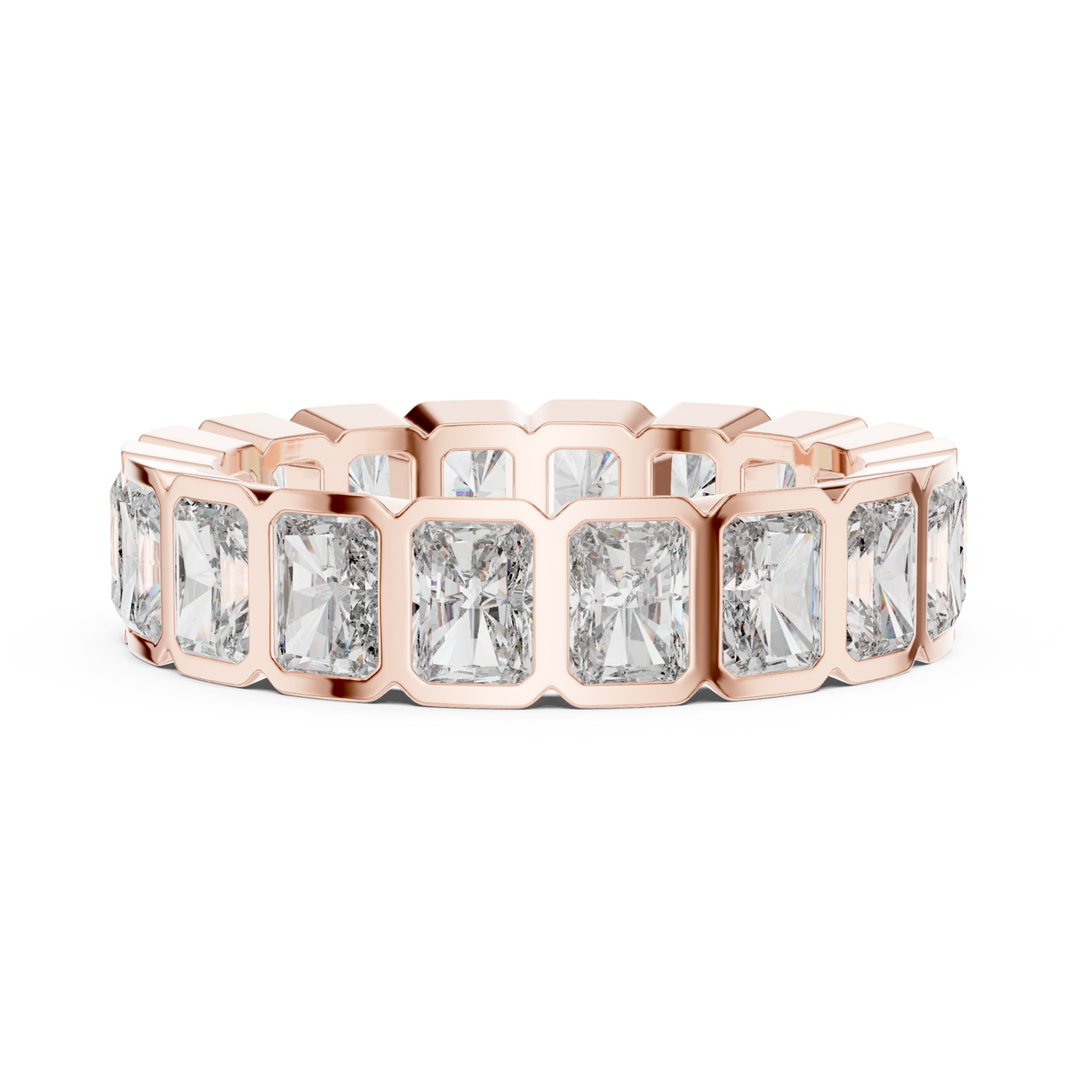 Radiant-Cut Bezel Eternity Band Ring