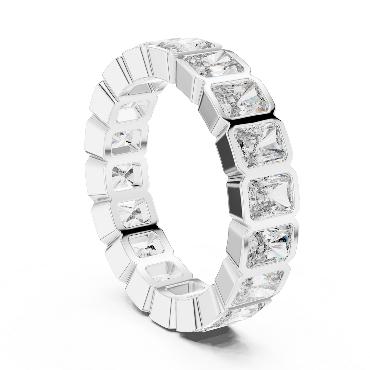 Radiant-Cut Bezel Eternity Band Ring