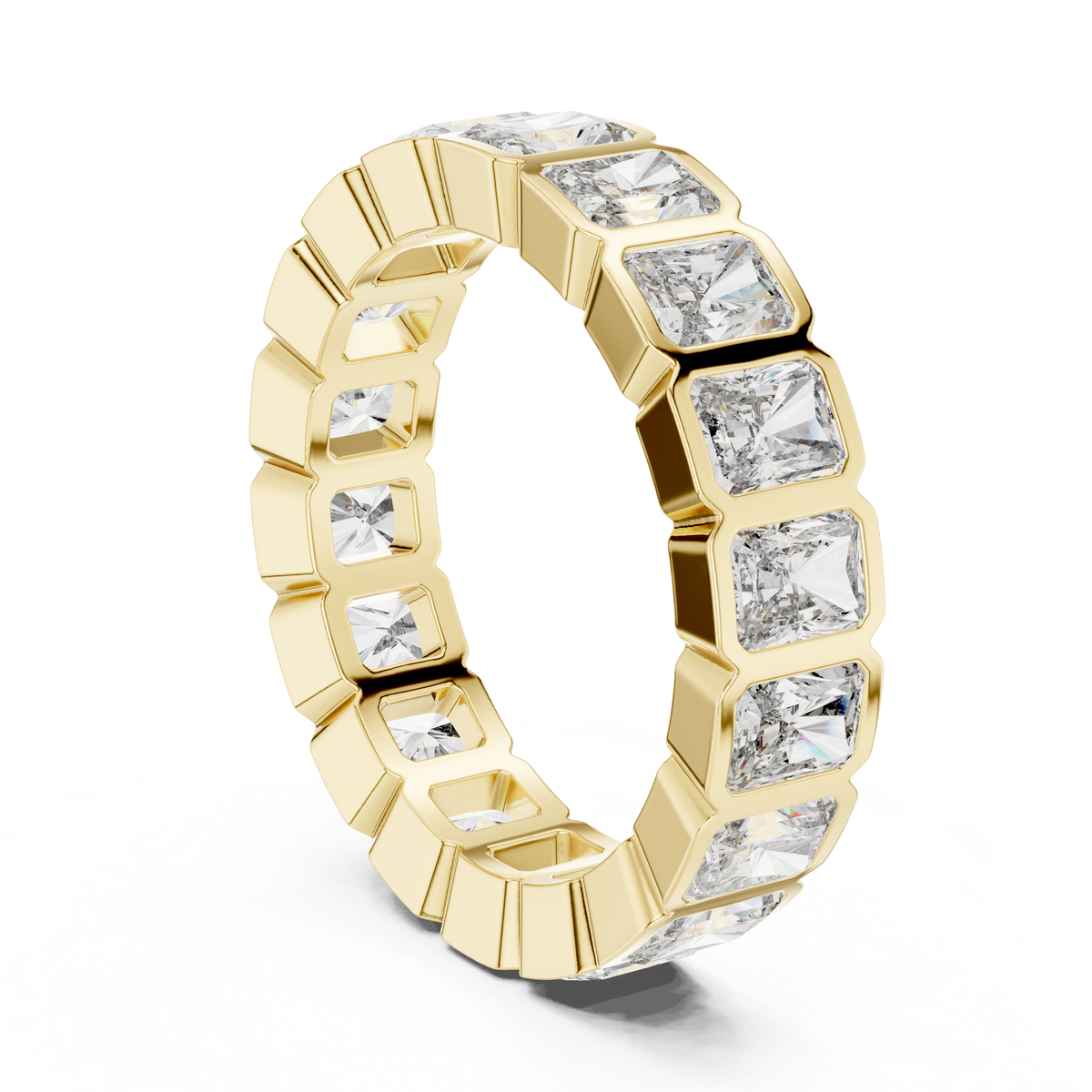 Radiant-Cut Bezel Eternity Band Ring