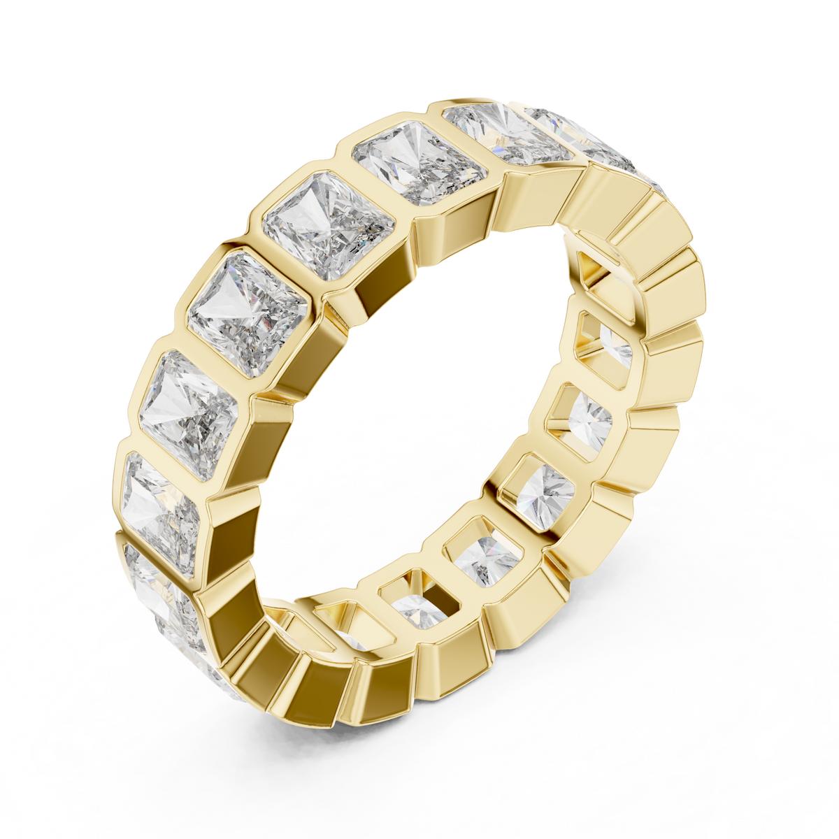 Radiant-Cut Bezel Eternity Band Ring