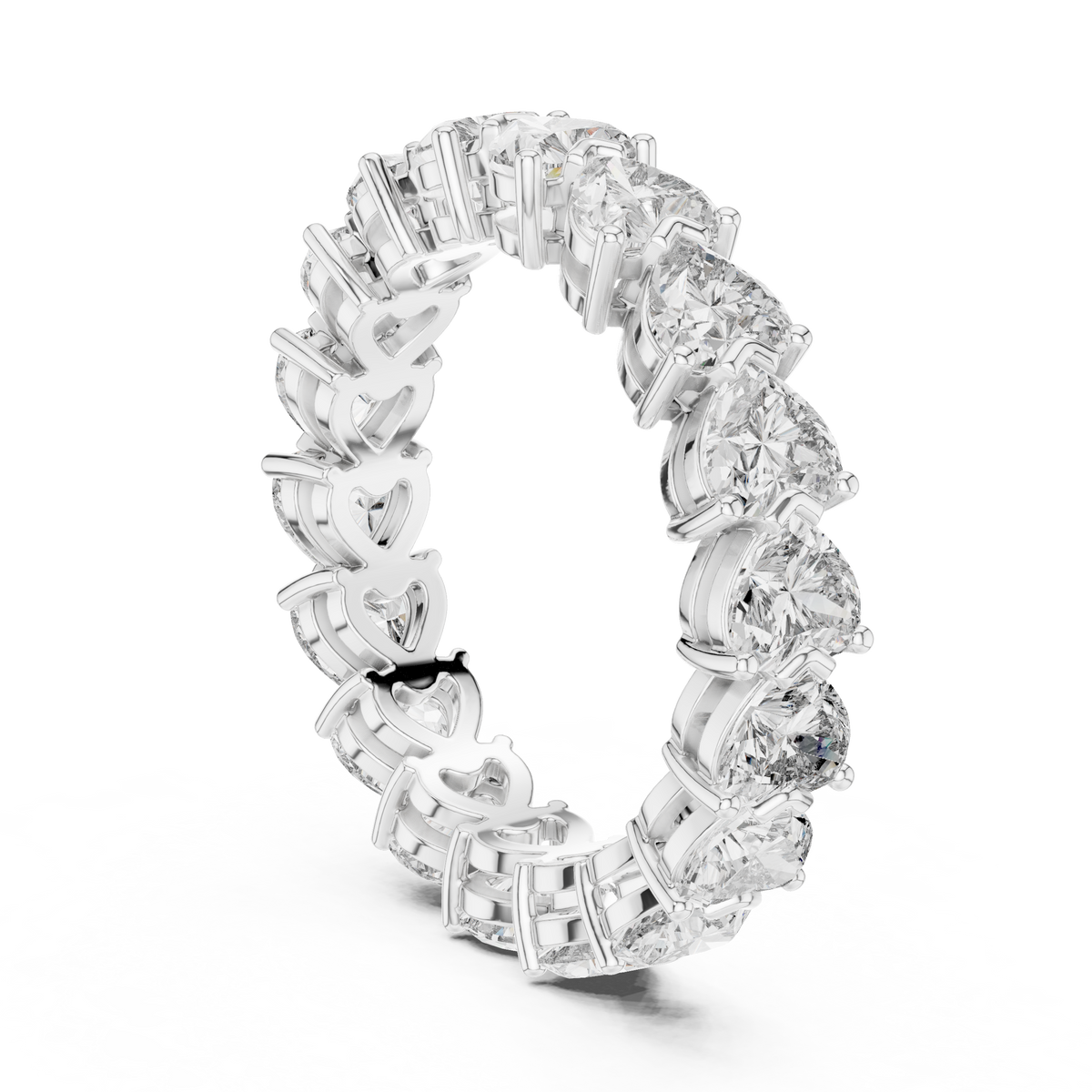 Heart-Cut Diamond Full Eternity Band Ring