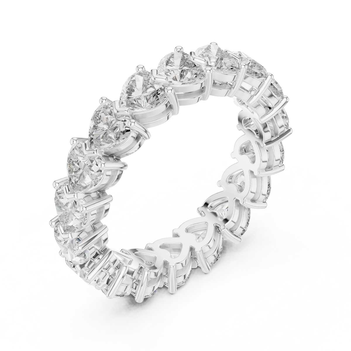 Heart-Cut Diamond Full Eternity Band Ring