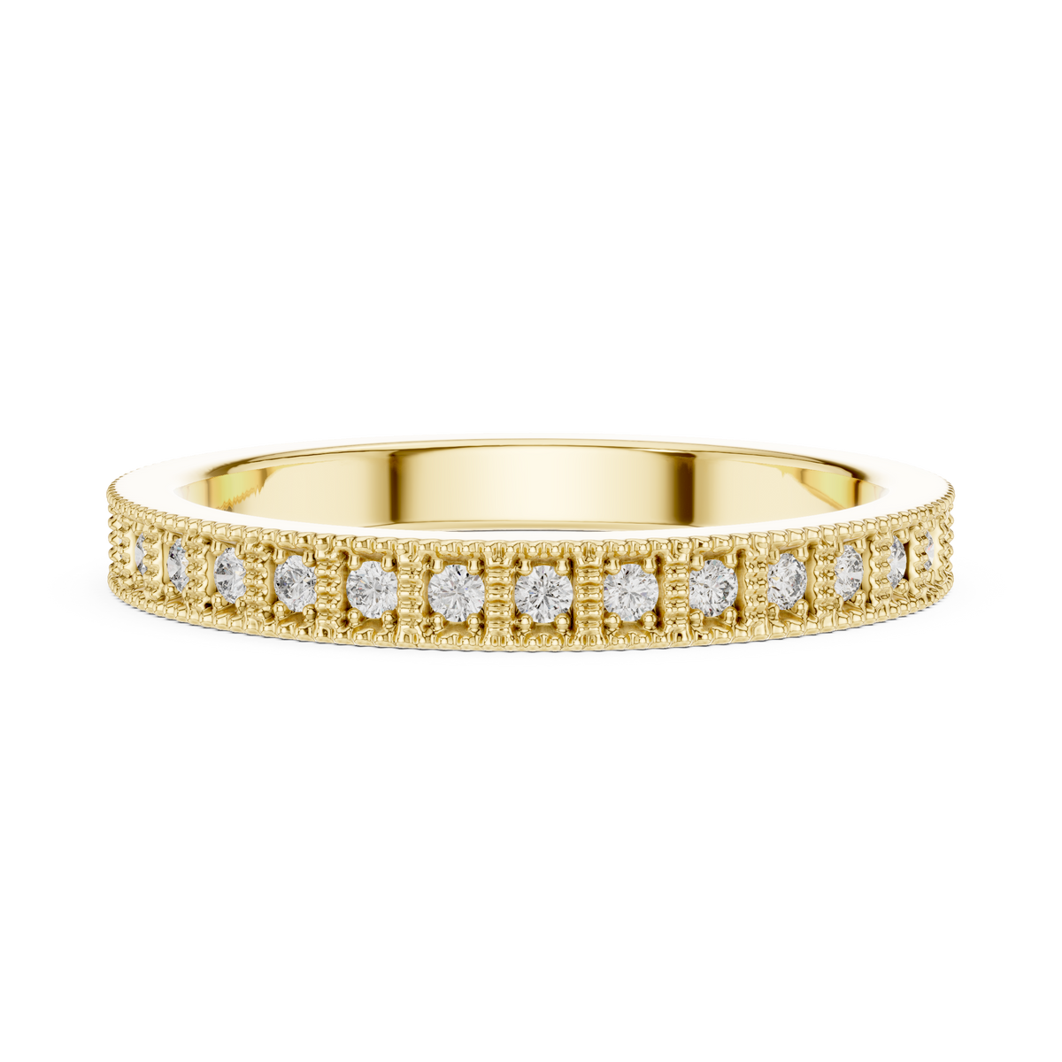 Milgrain Round Stone Full Eternity Band Ring
