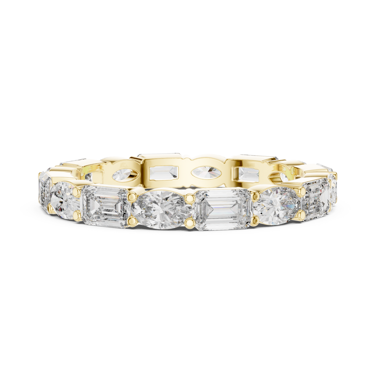 Mixed Emerald & Oval Cut Full Eternity Band Ring