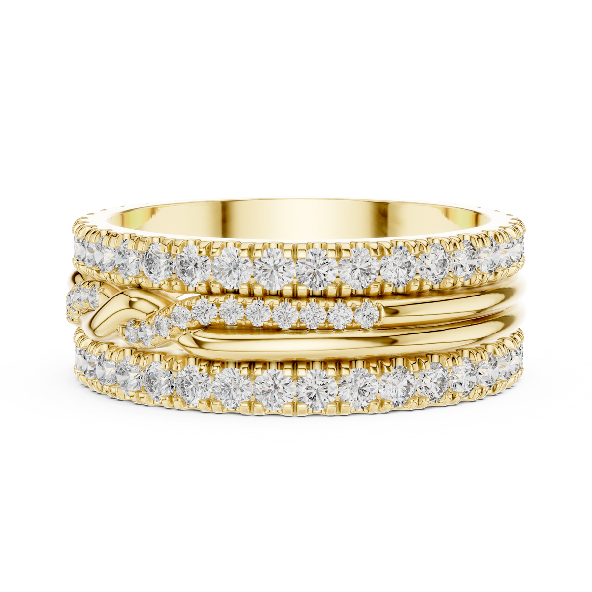 Multi-Row Round Stone Infinity Eternity Band with Pavé Detailing