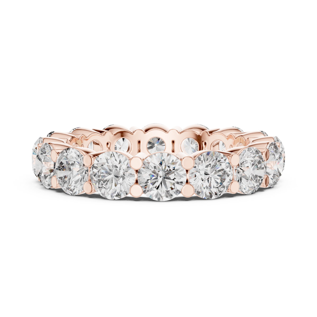 4.8 CT Round Stone Full Eternity Band with Shared Prong Setting