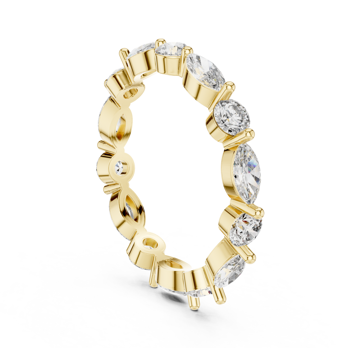 Marquise & Round Alternating Eternity Band Ring