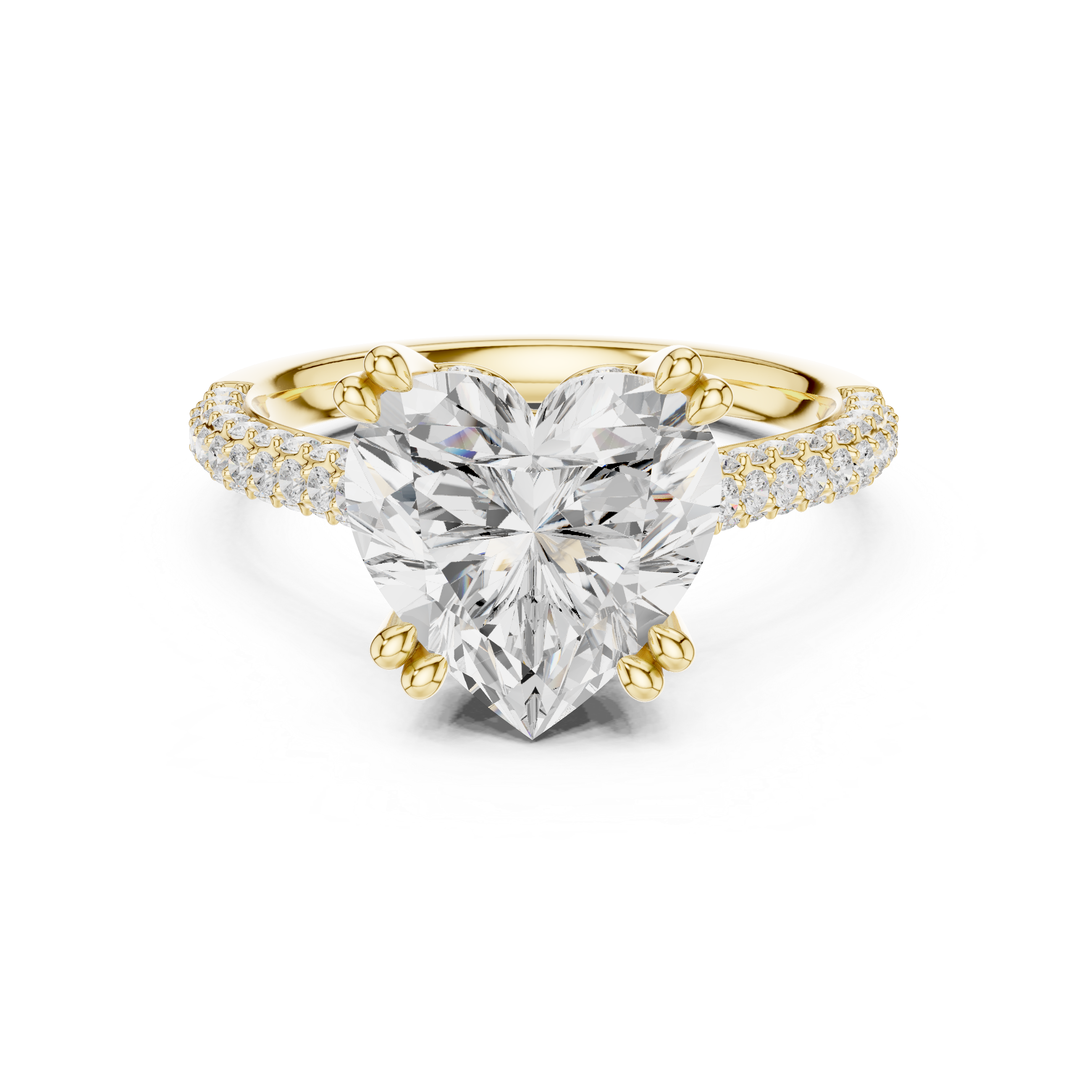 Heart Cut Double Pavé Hidden Halo Engagement Ring
