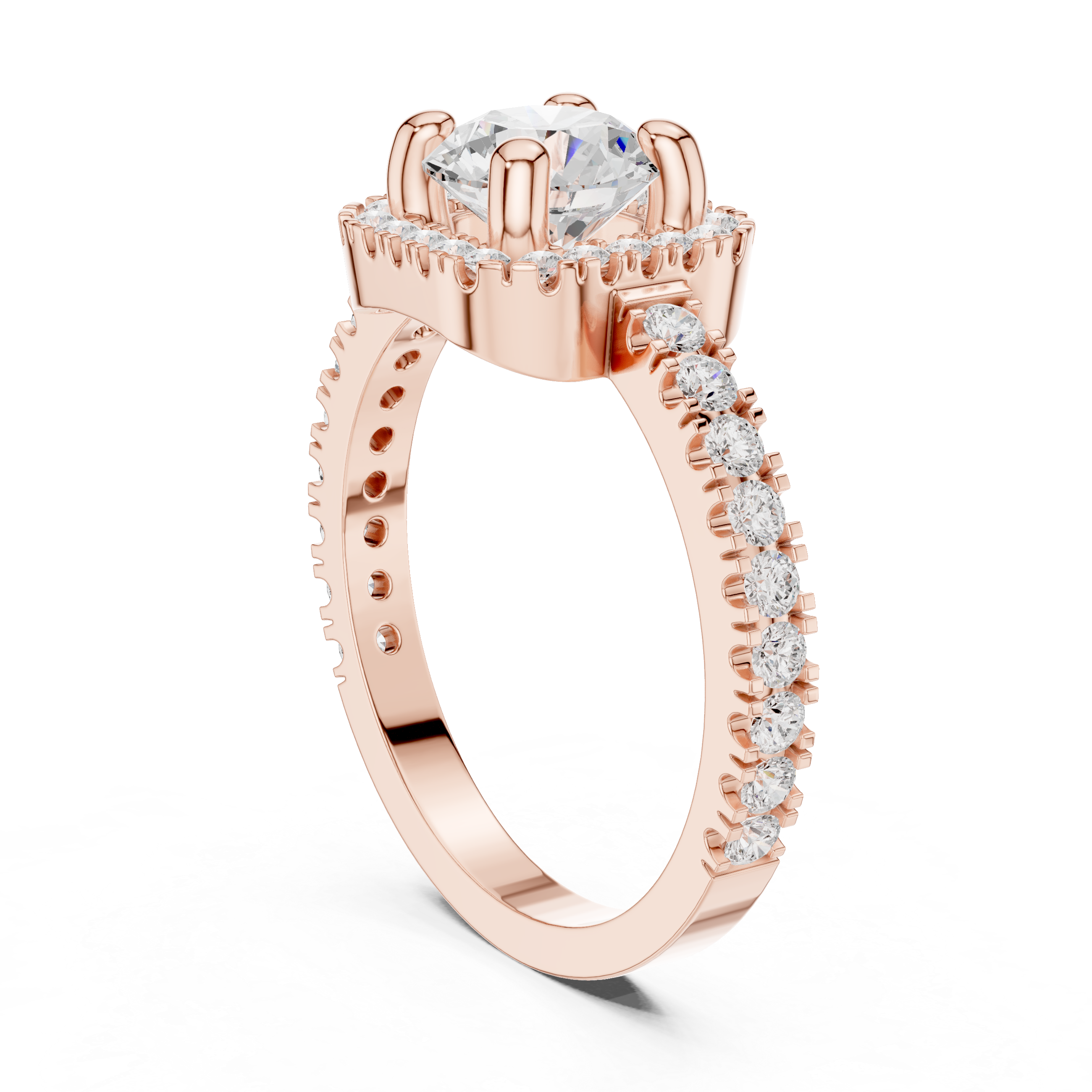 Cushion Halo Pavé Engagement Ring