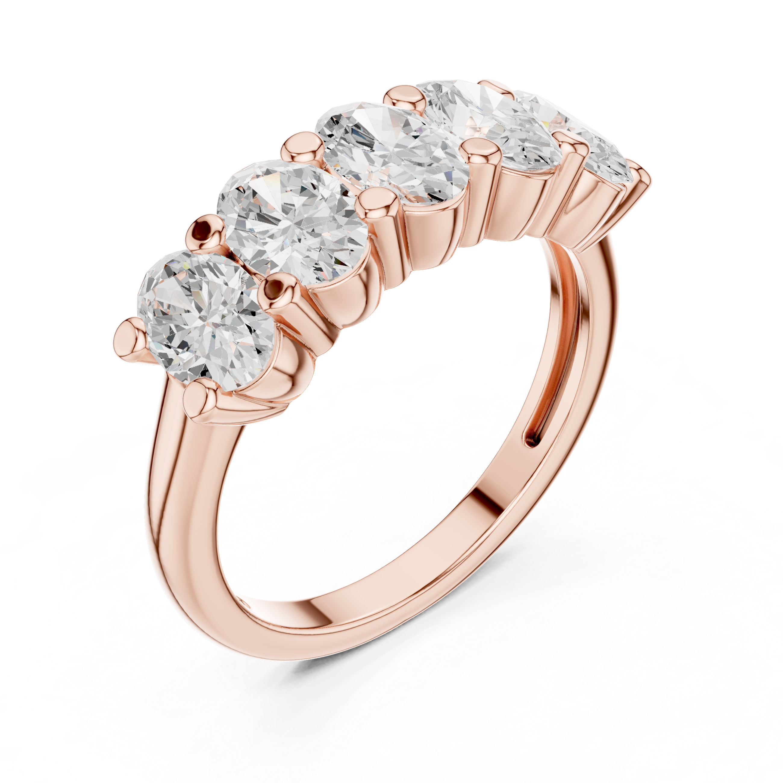 Five Oval Stone Anniversary Ring